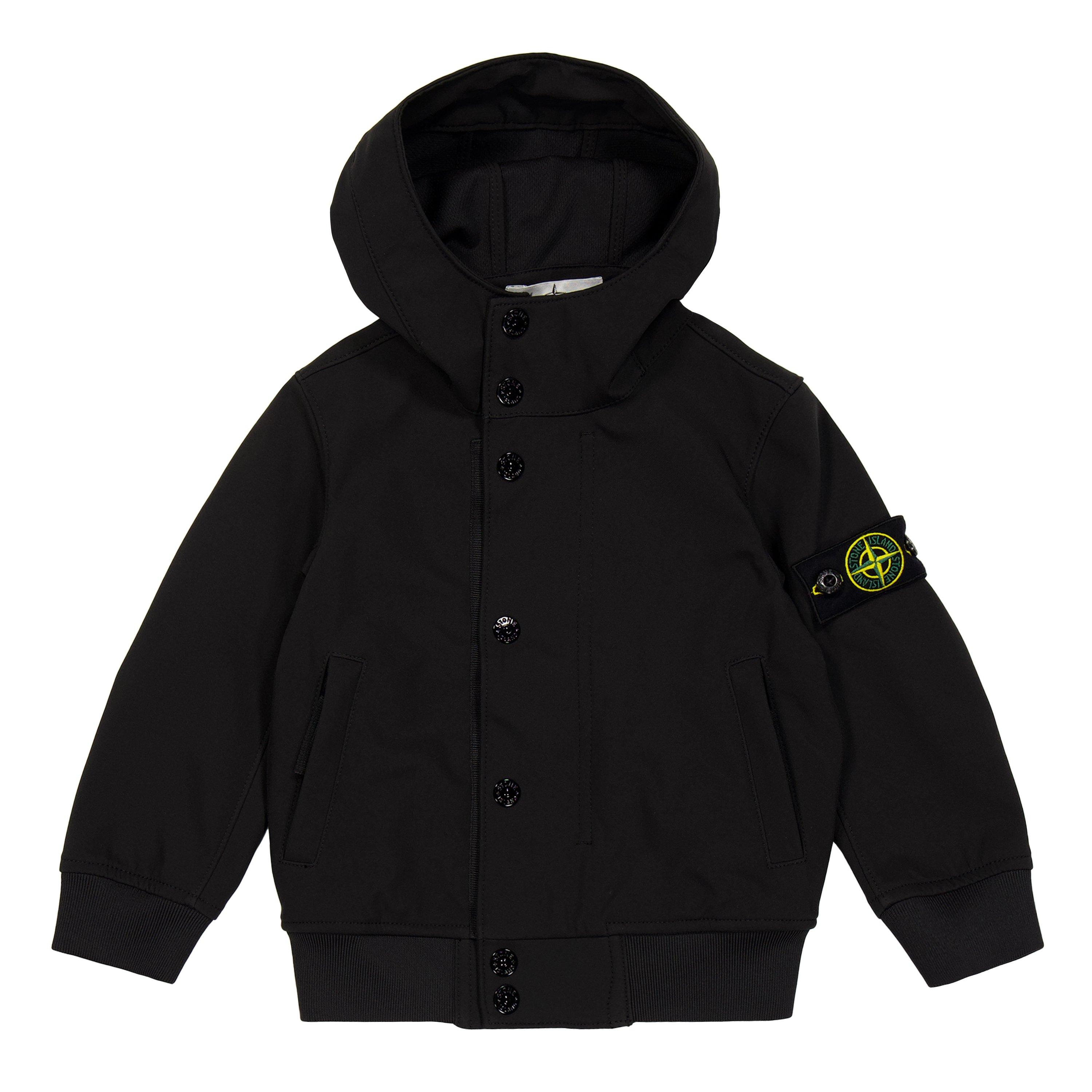 Stone Island Kids' Hooded Softshell Jacket - Black V0029 - 4 Years