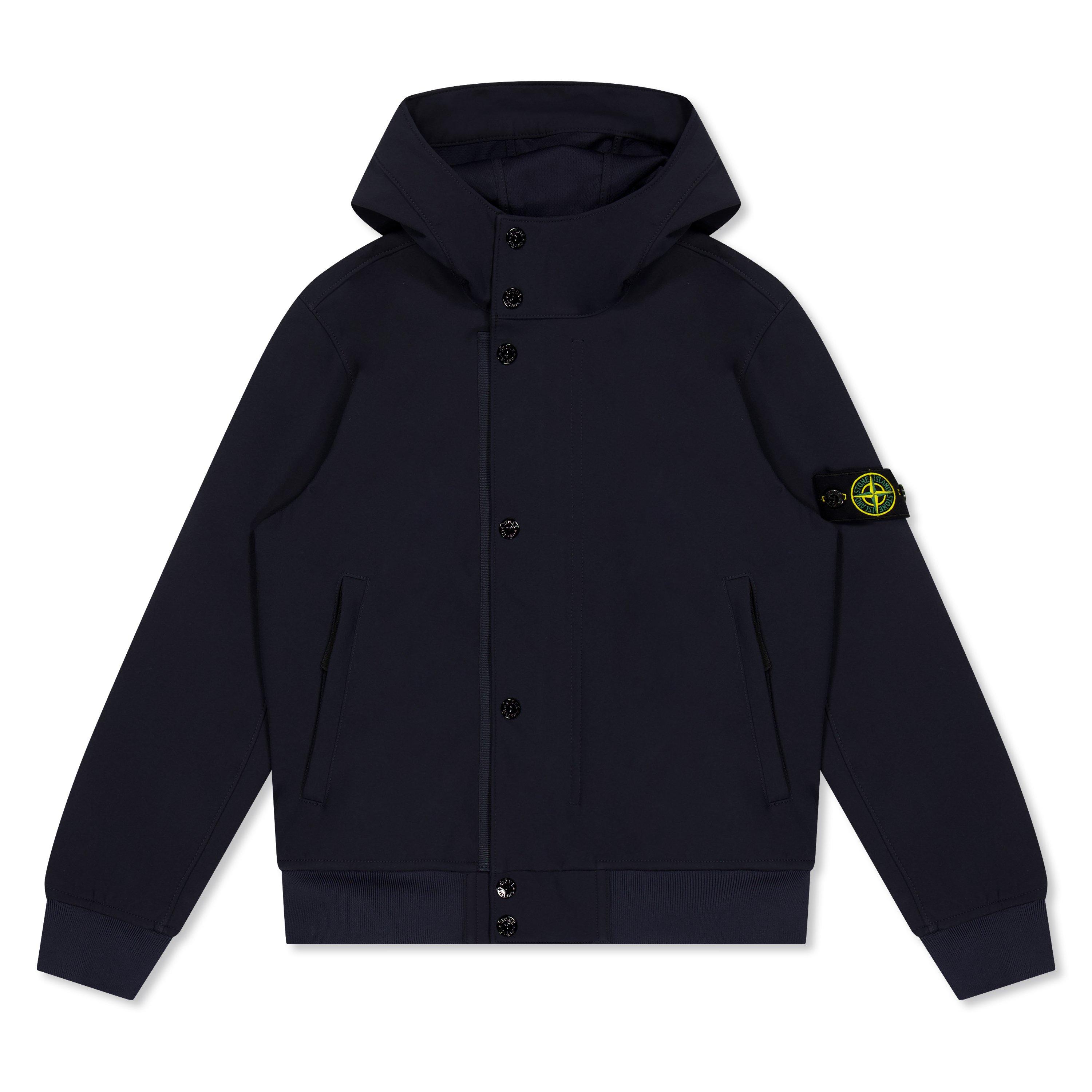 Stone Island Kids' Hooded Softshell Jacket - Navy V0020 - 10 Years
