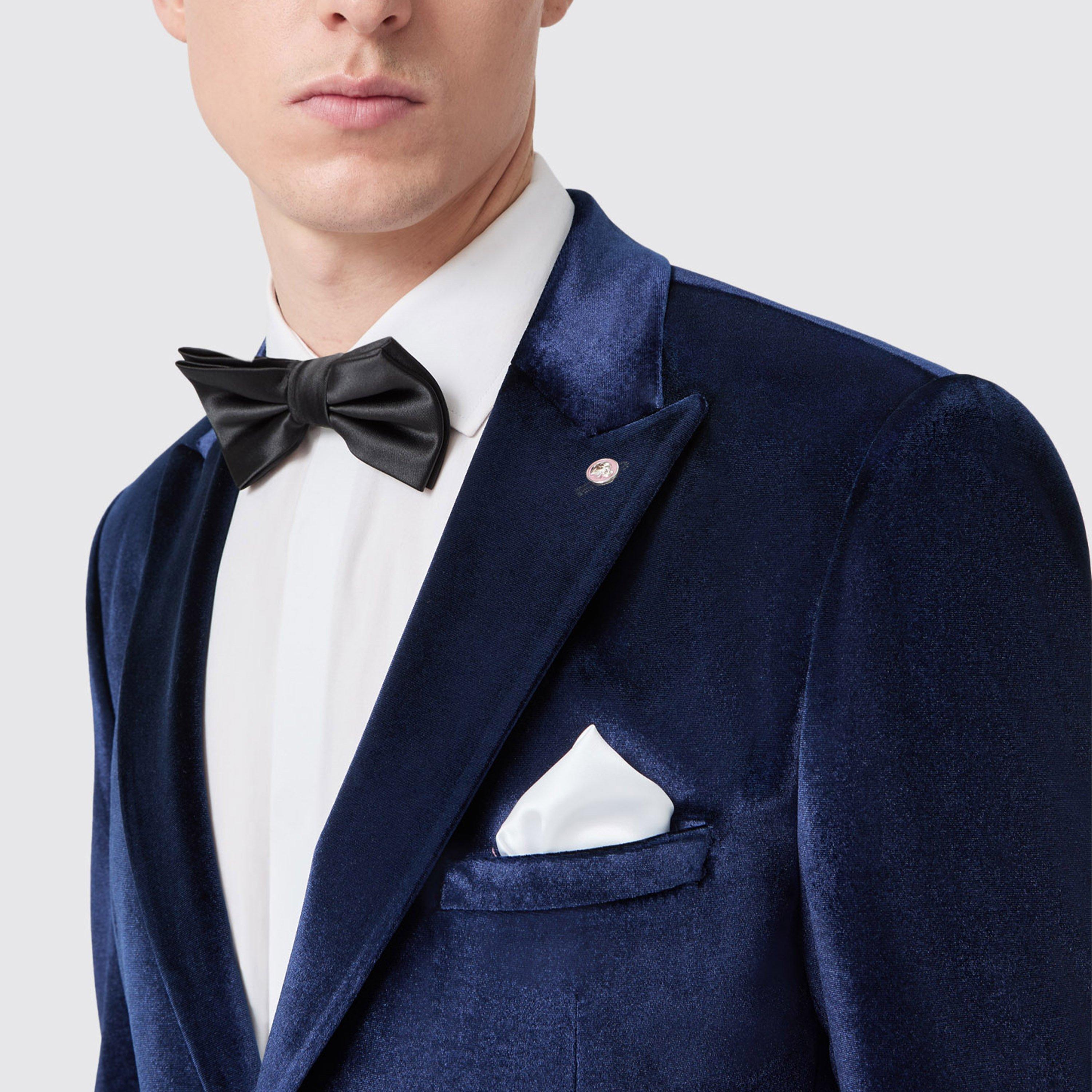 Navy Velvet - Twisted Tailor - Men's Bloomfield Velvet Slim Fit Blazer - 2