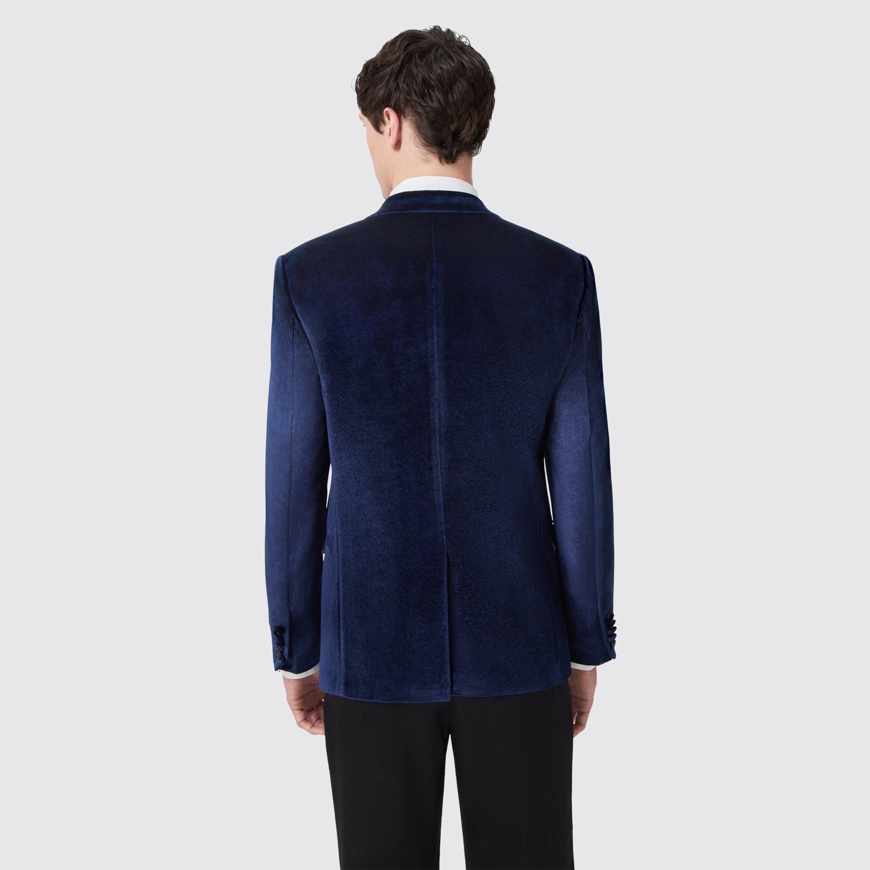 Navy Velvet - Twisted Tailor - Men's Bloomfield Velvet Slim Fit Blazer - 4