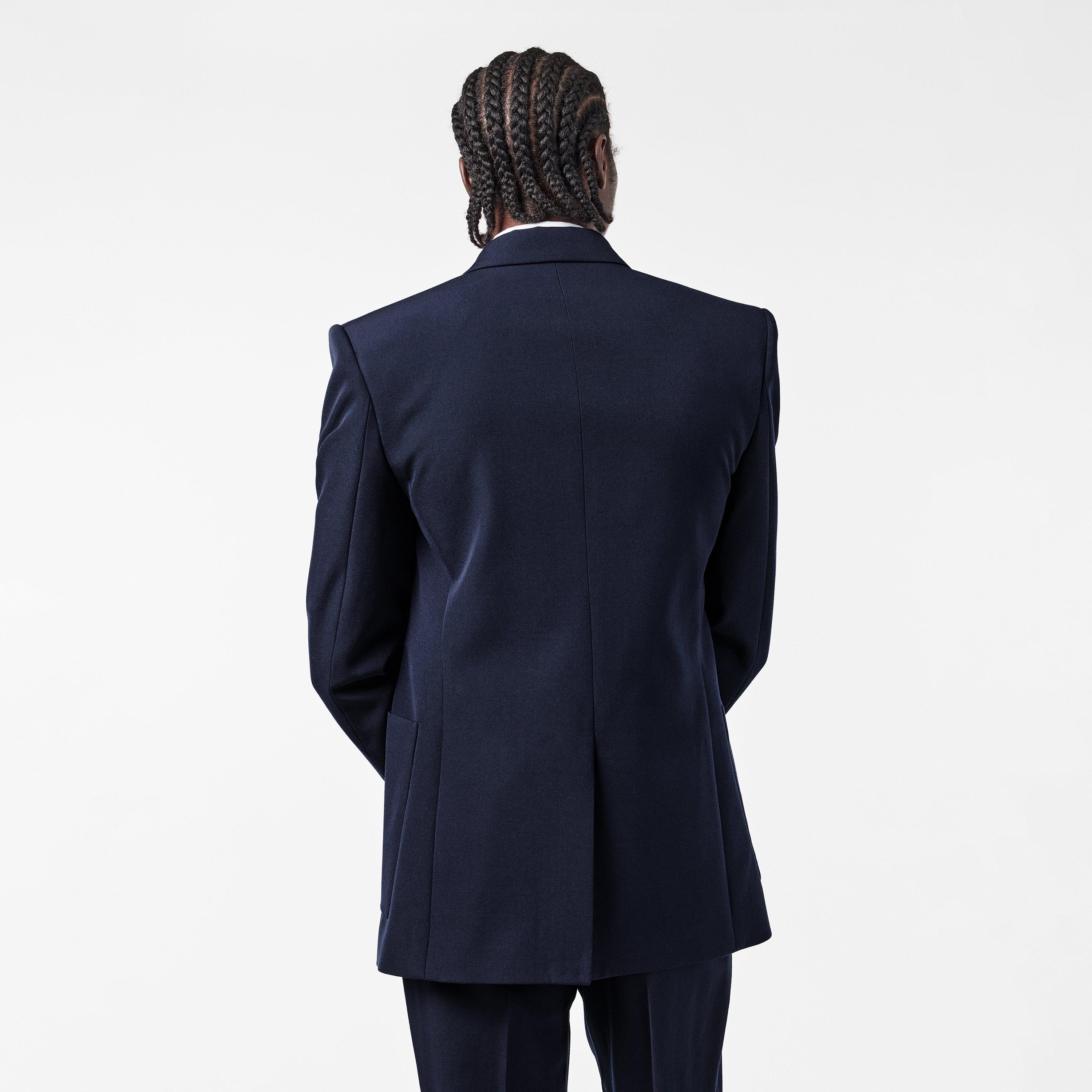 Navy - Balmain - Men's Button Military-Inspired Gold-Tone Blazer - 4