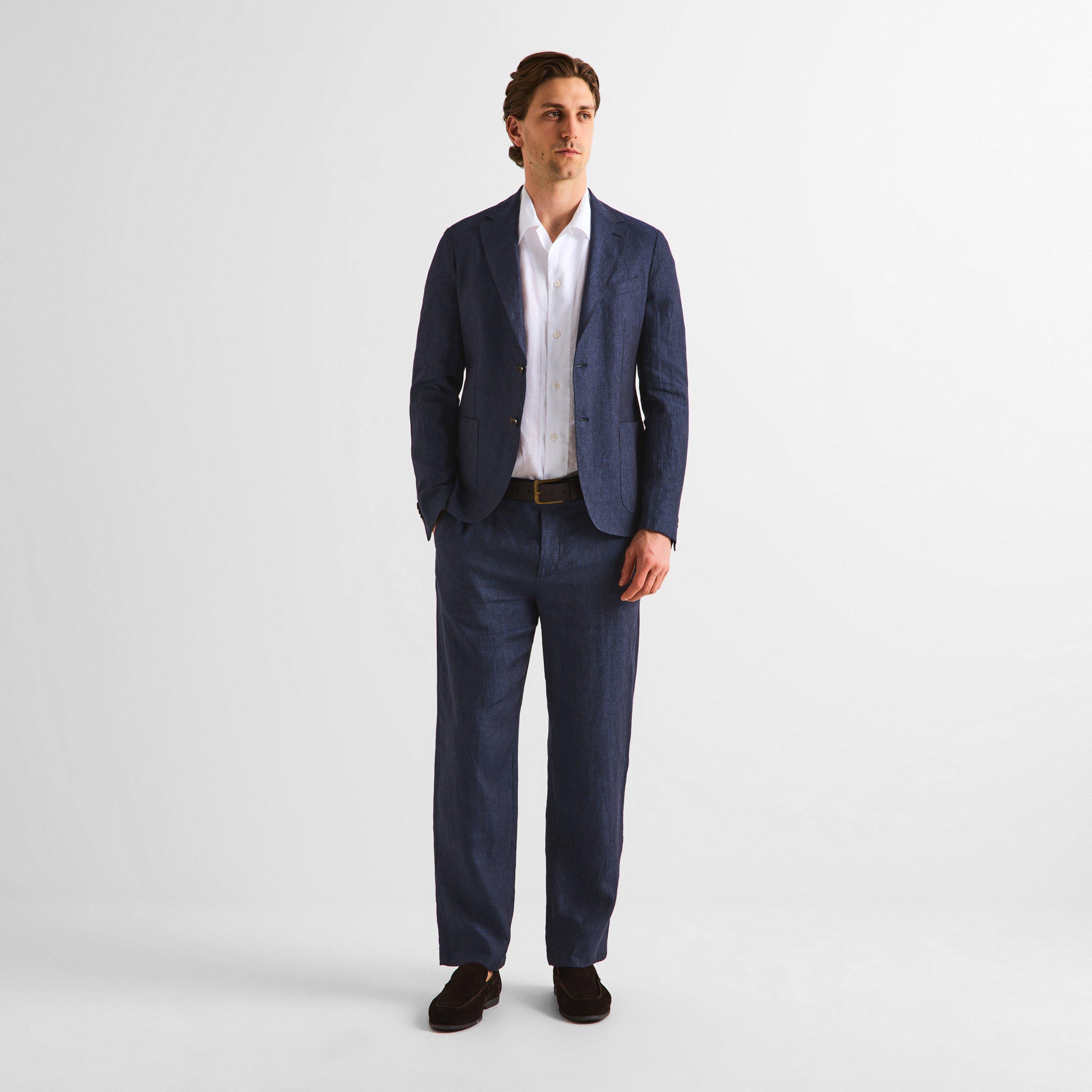 Navy 1 - Pal Zileri - Men's Linen Blazer - 6