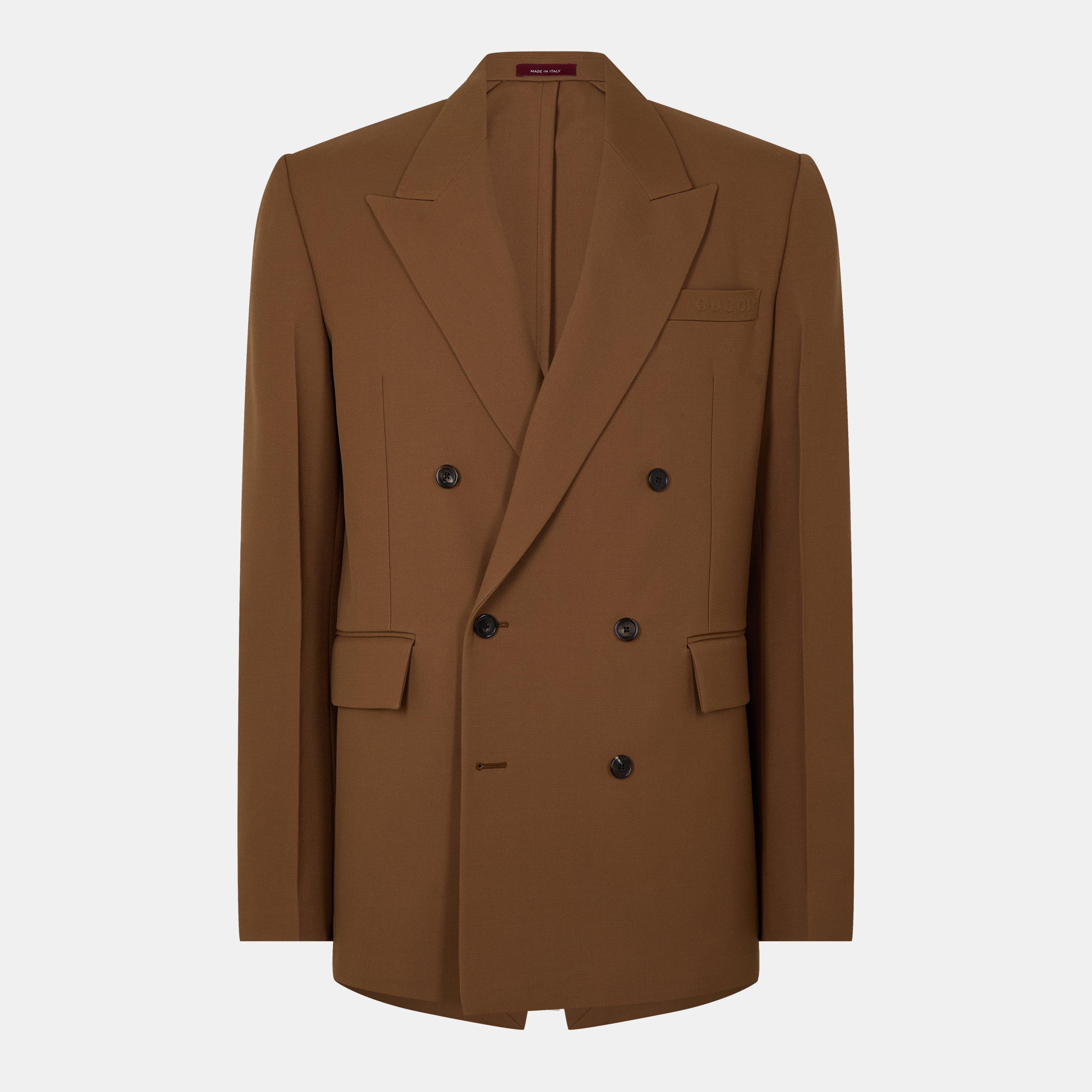 Biscuit - Gucci - Men's Twill Double-Breasted Long Sleeve Blazer - 1