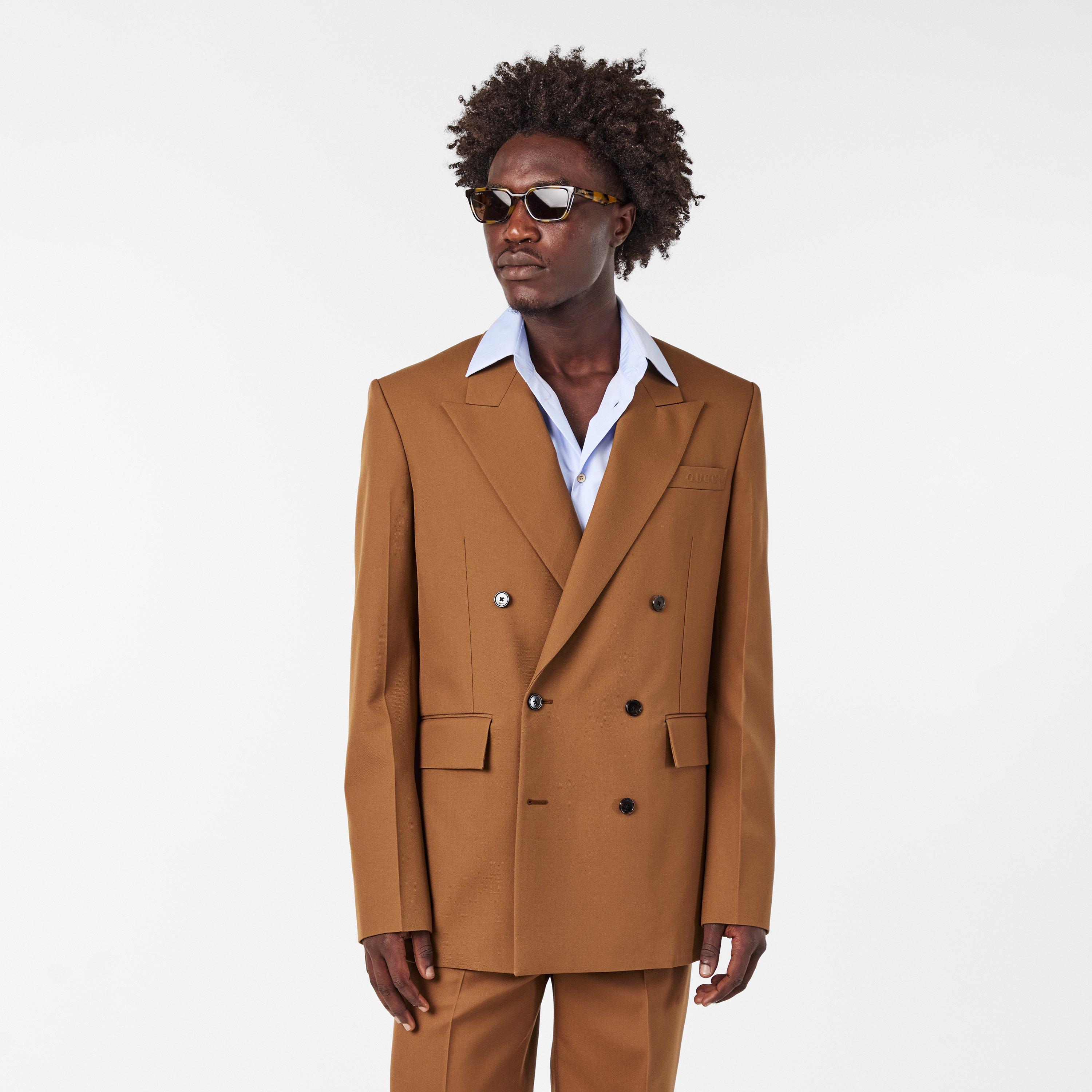 Biscuit - Gucci - Men's Twill Double-Breasted Long Sleeve Blazer - 3