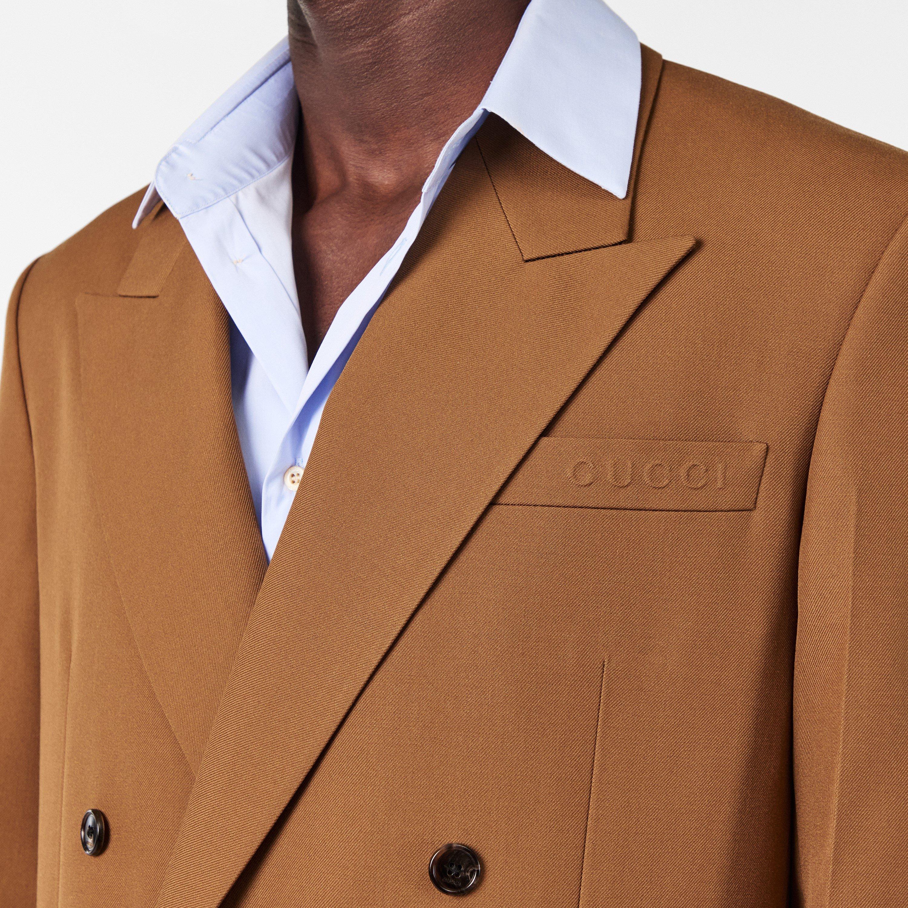 Biscuit - Gucci - Men's Twill Double-Breasted Long Sleeve Blazer - 5