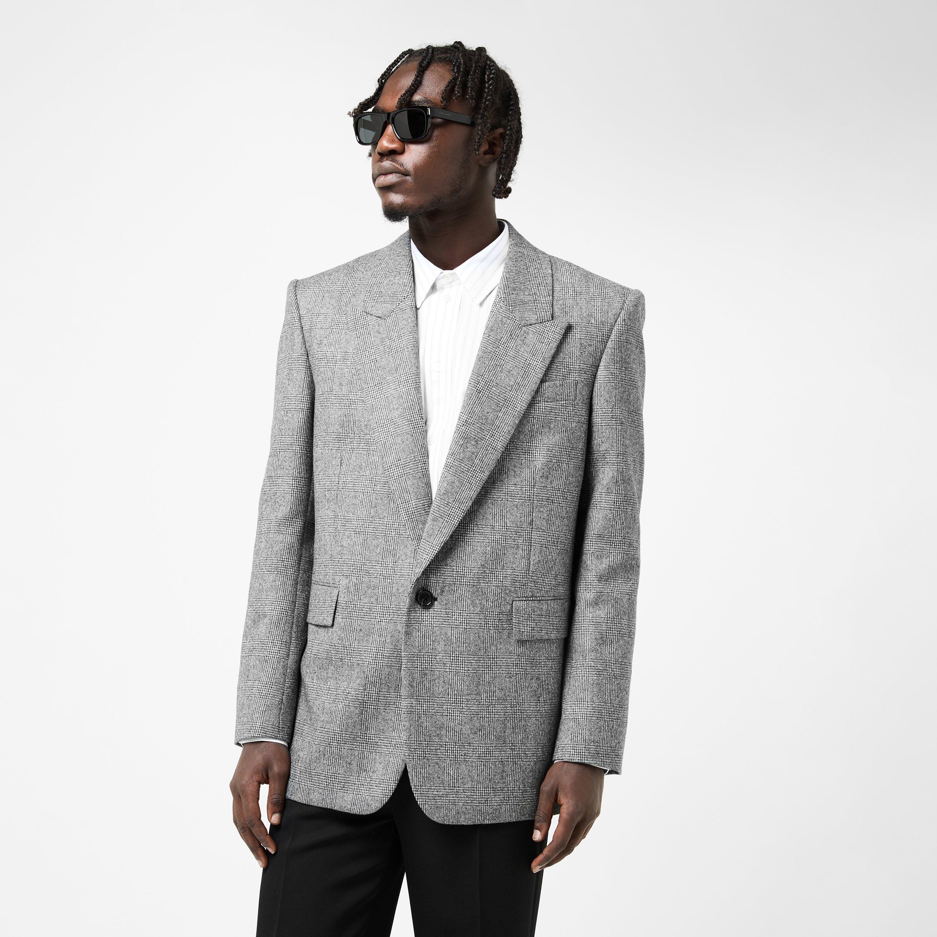 Black/Grey - Saint Laurent - Men's Show Structured Blazer - 3