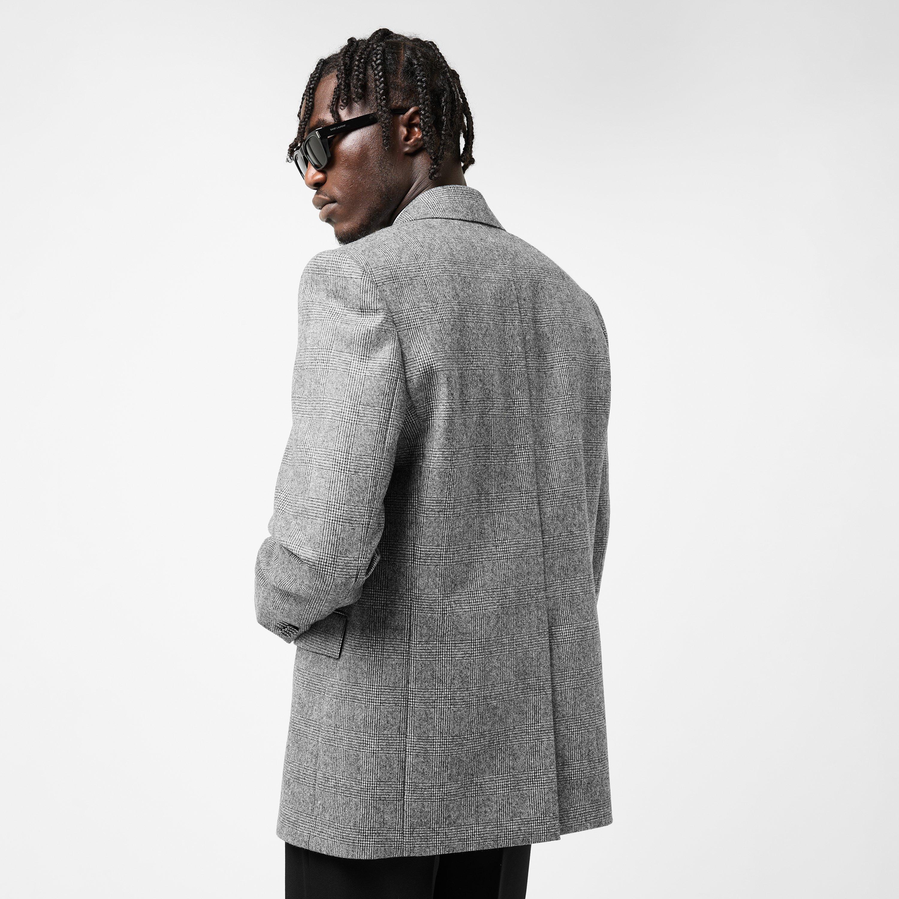 Black/Grey - Saint Laurent - Men's Show Structured Blazer - 4