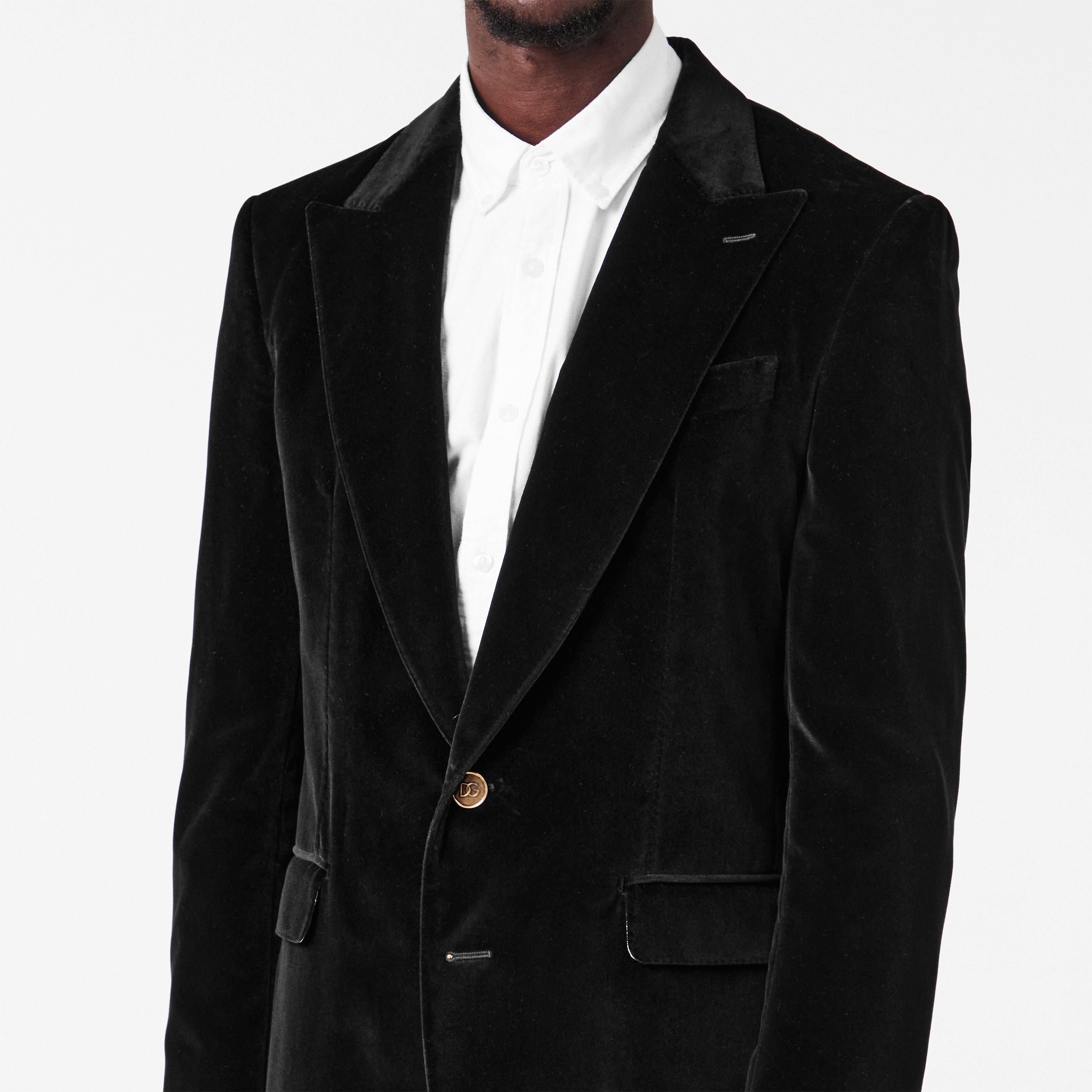 N0000 Black - Dolce and Gabbana - Men's Velvet Tailored Blazer - 5