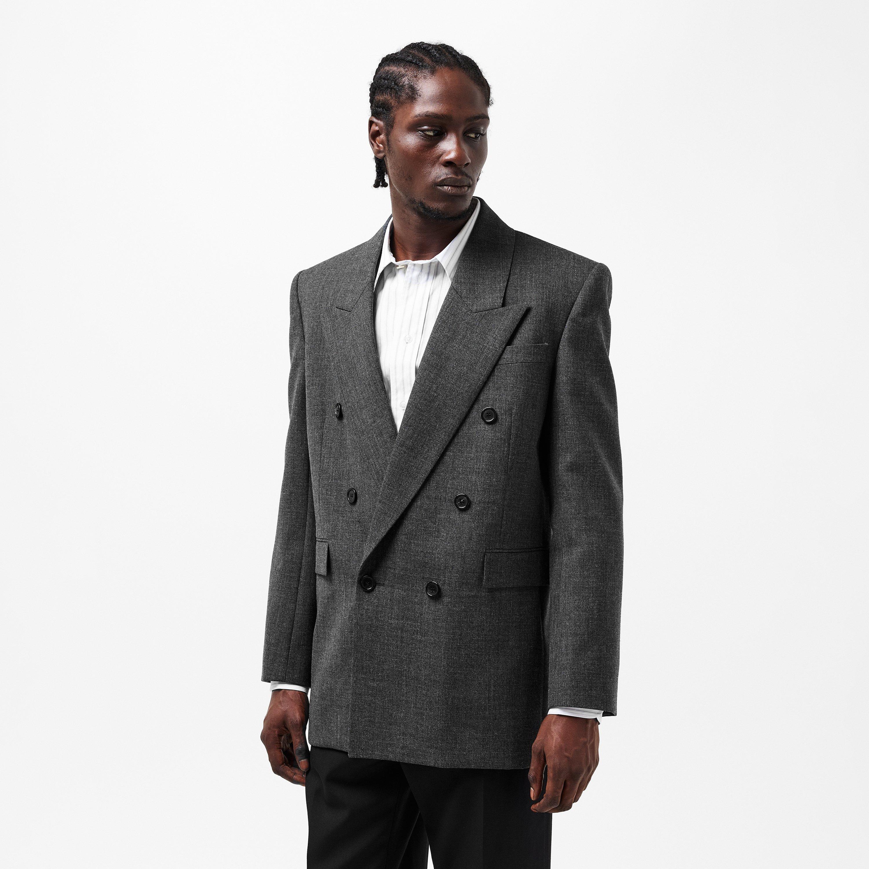 Grey - Saint Laurent - Men's  Structured Shoulder Blazer - 3