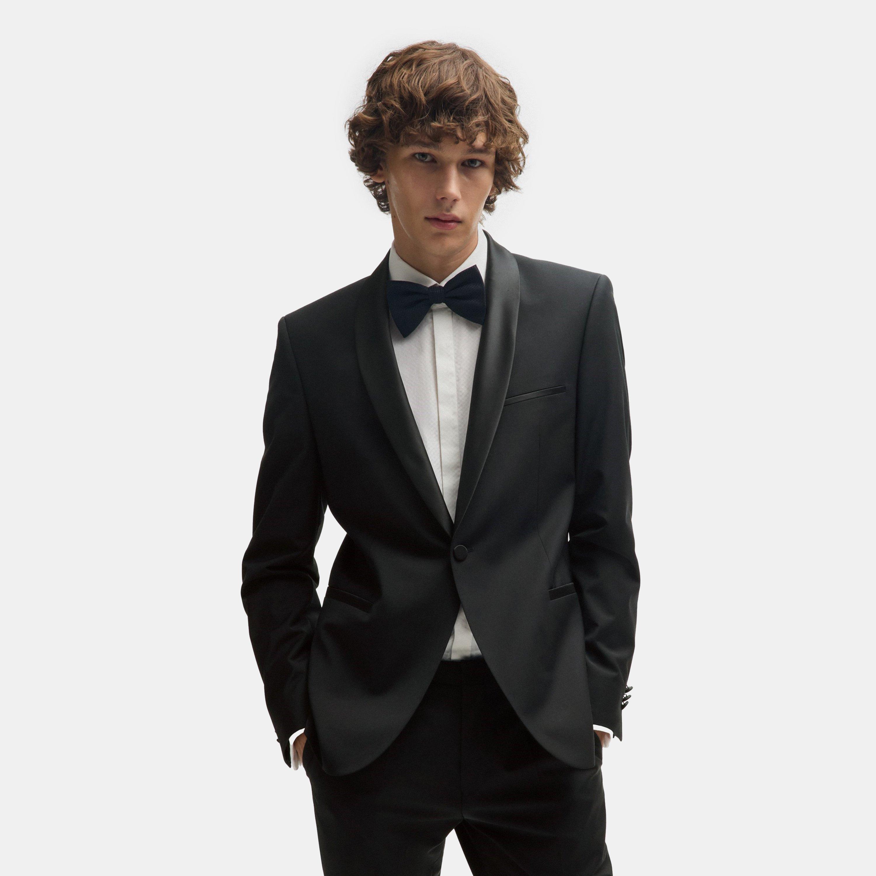 Black - Hugo - Men's 's Structured Tailored Fit Blazer - 2