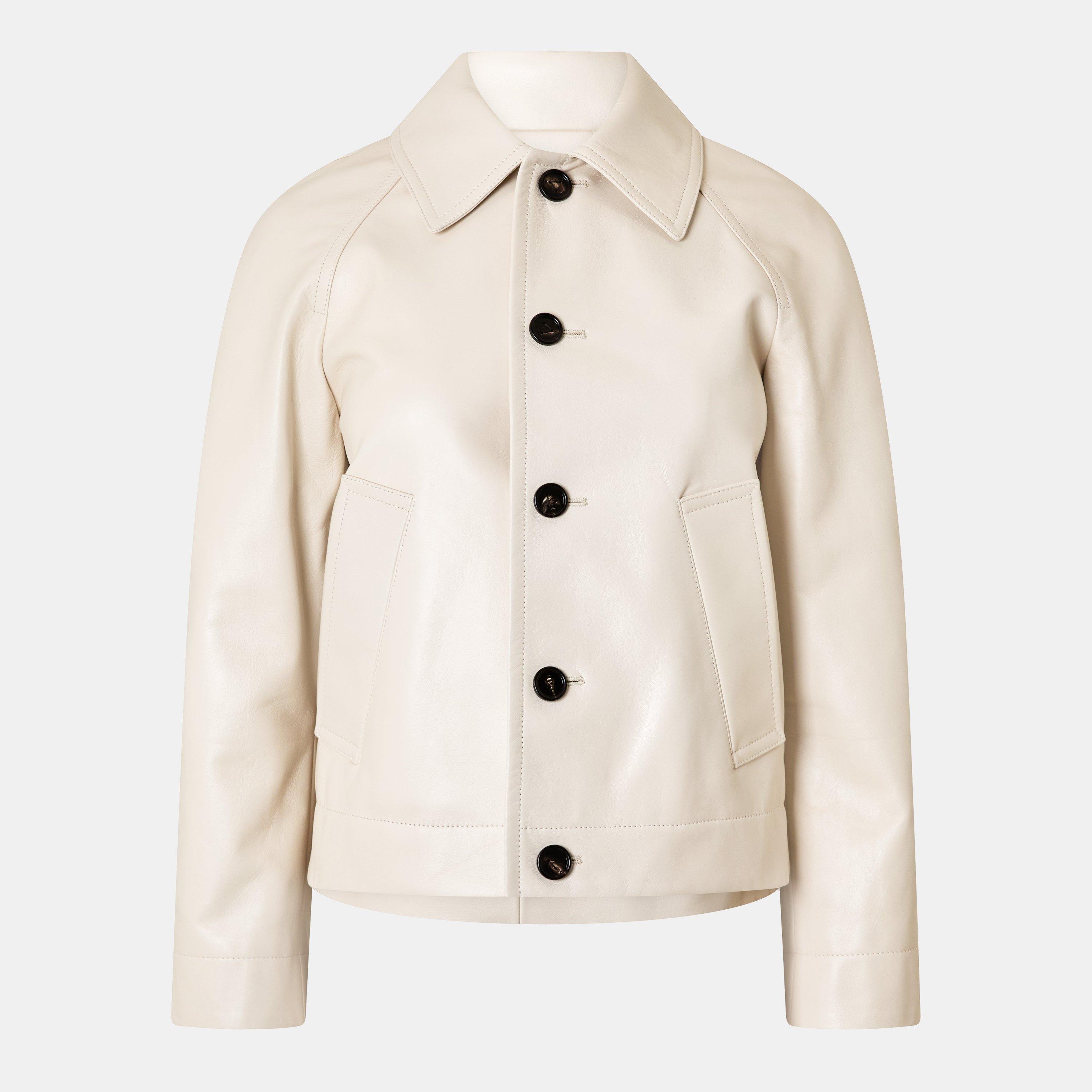 Meringue - Bottega Veneta - Women's Soft Nappa Concealed Zip Leather Jacket - 1