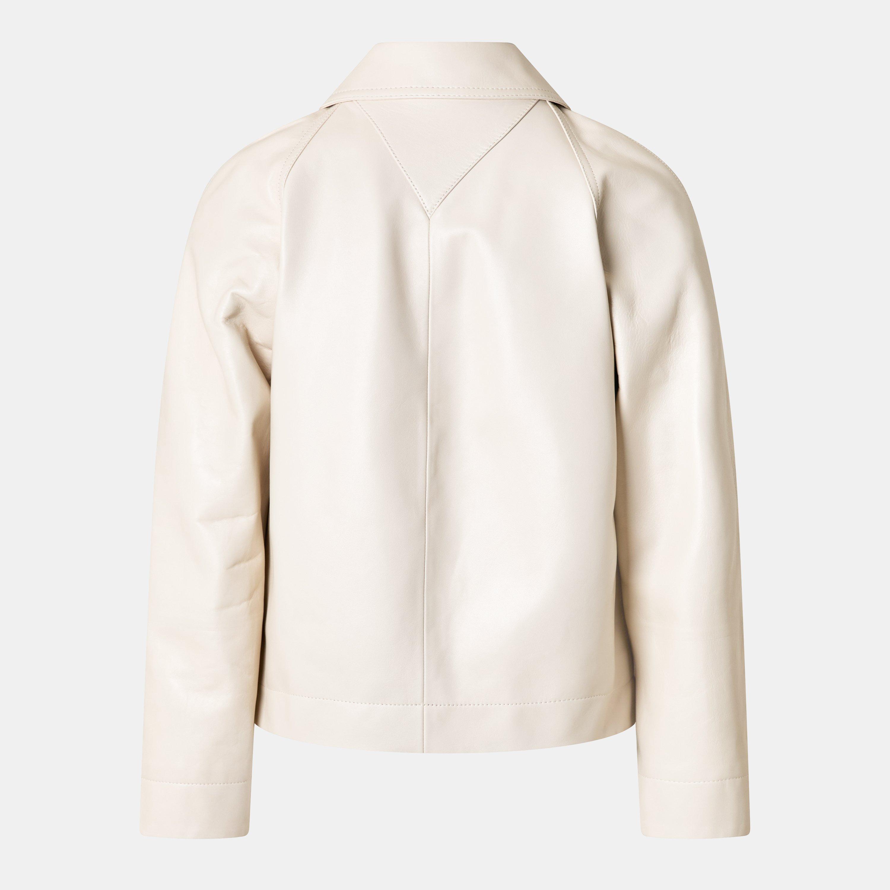Meringue - Bottega Veneta - Women's Soft Nappa Concealed Zip Leather Jacket - 2