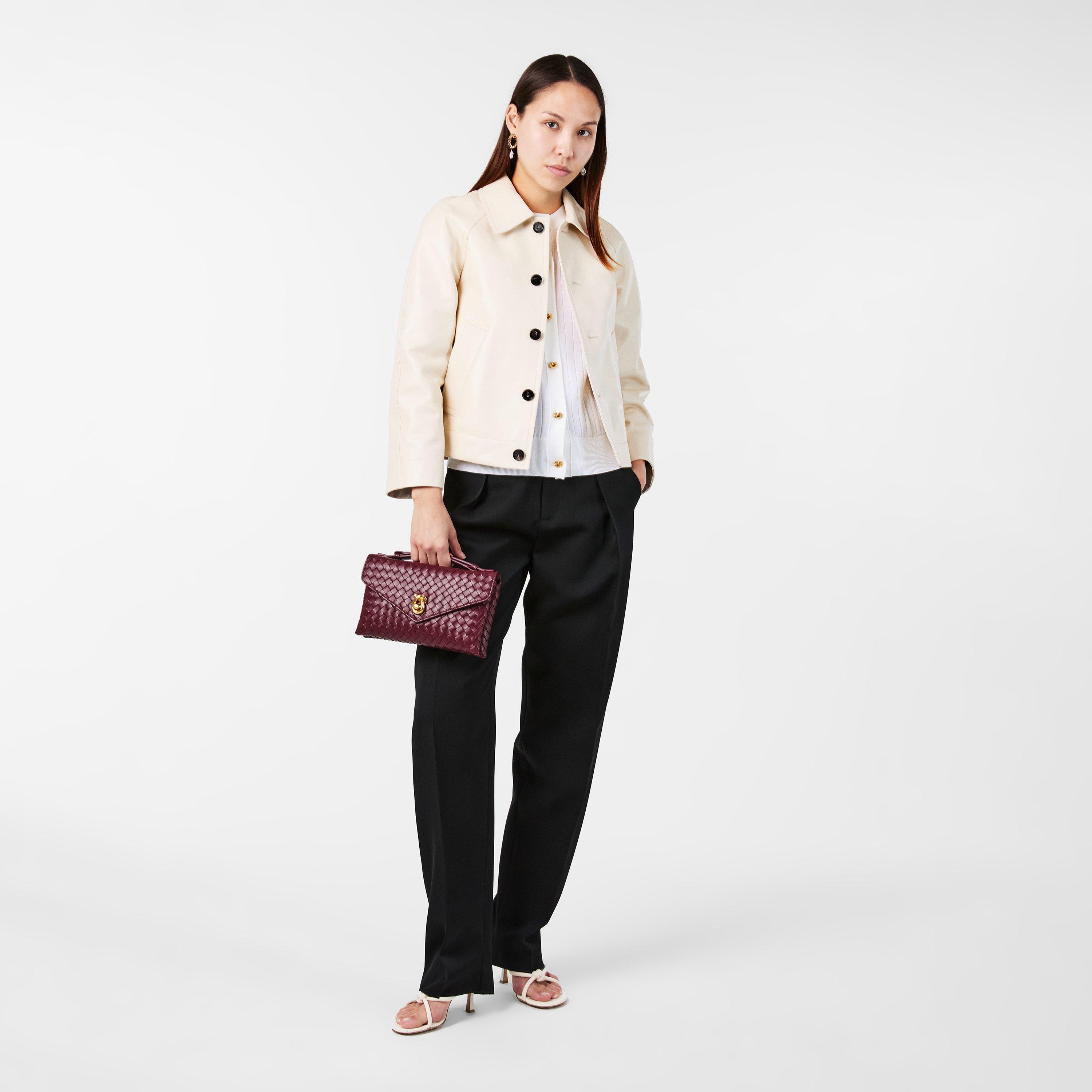 Meringue - Bottega Veneta - Women's Soft Nappa Concealed Zip Leather Jacket - 6