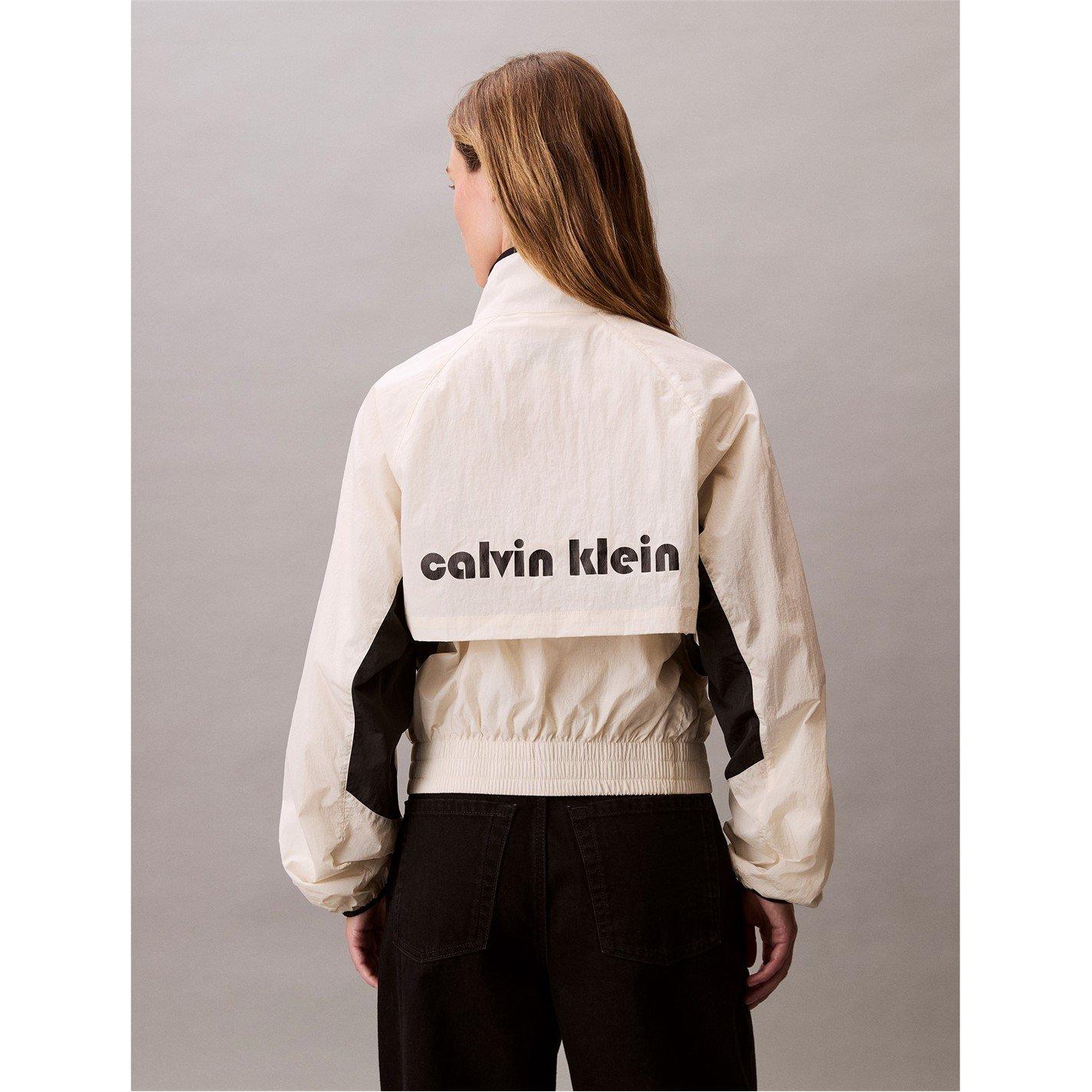 Tofu - Calvin Klein Jeans - Retro Track Funnel Neck Long Sleeve Windbreaker - 2