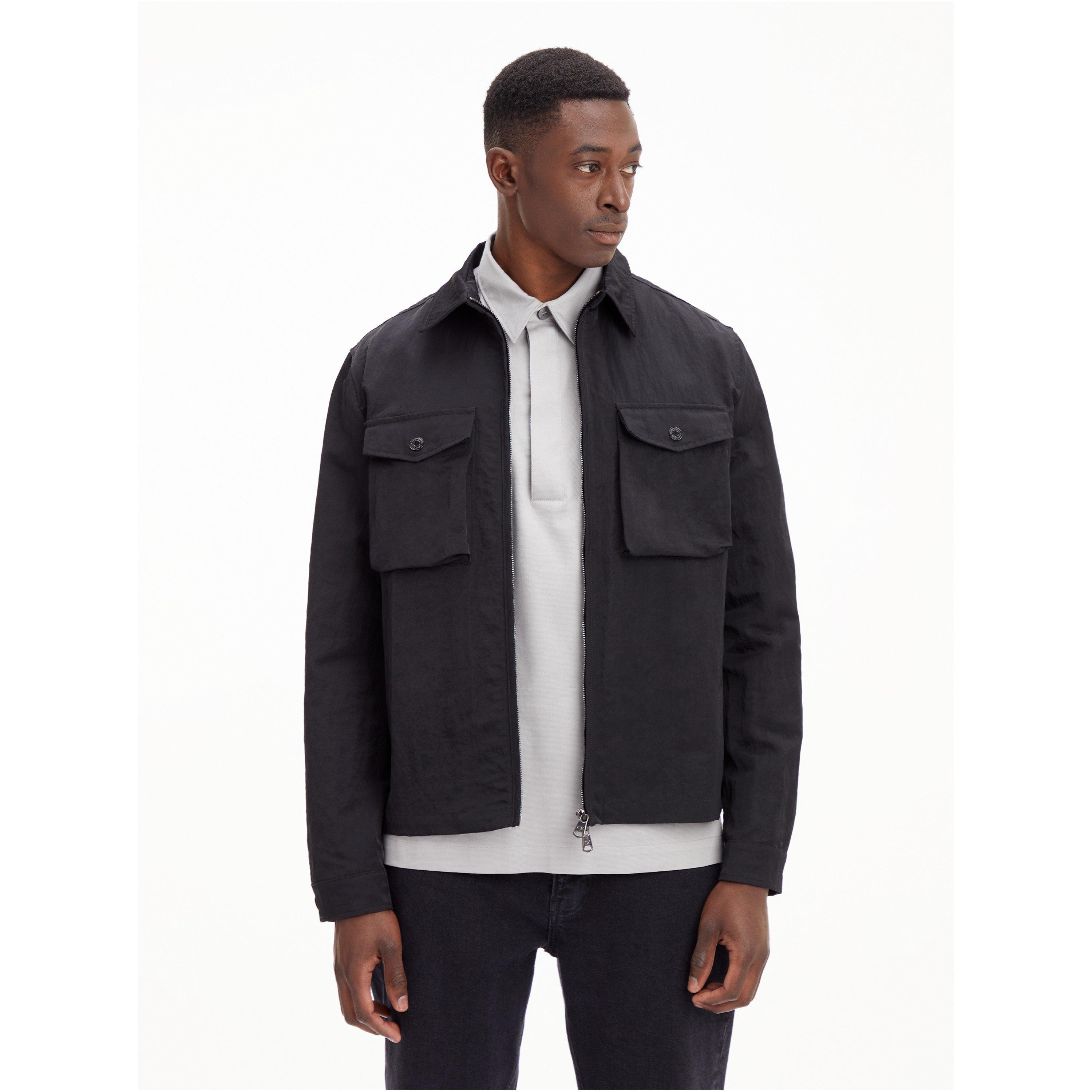 CK Black BEH - Calvin Klein - Men's Heavy Crinkled  Lifestyle Long Sleeve Overshirt - 3