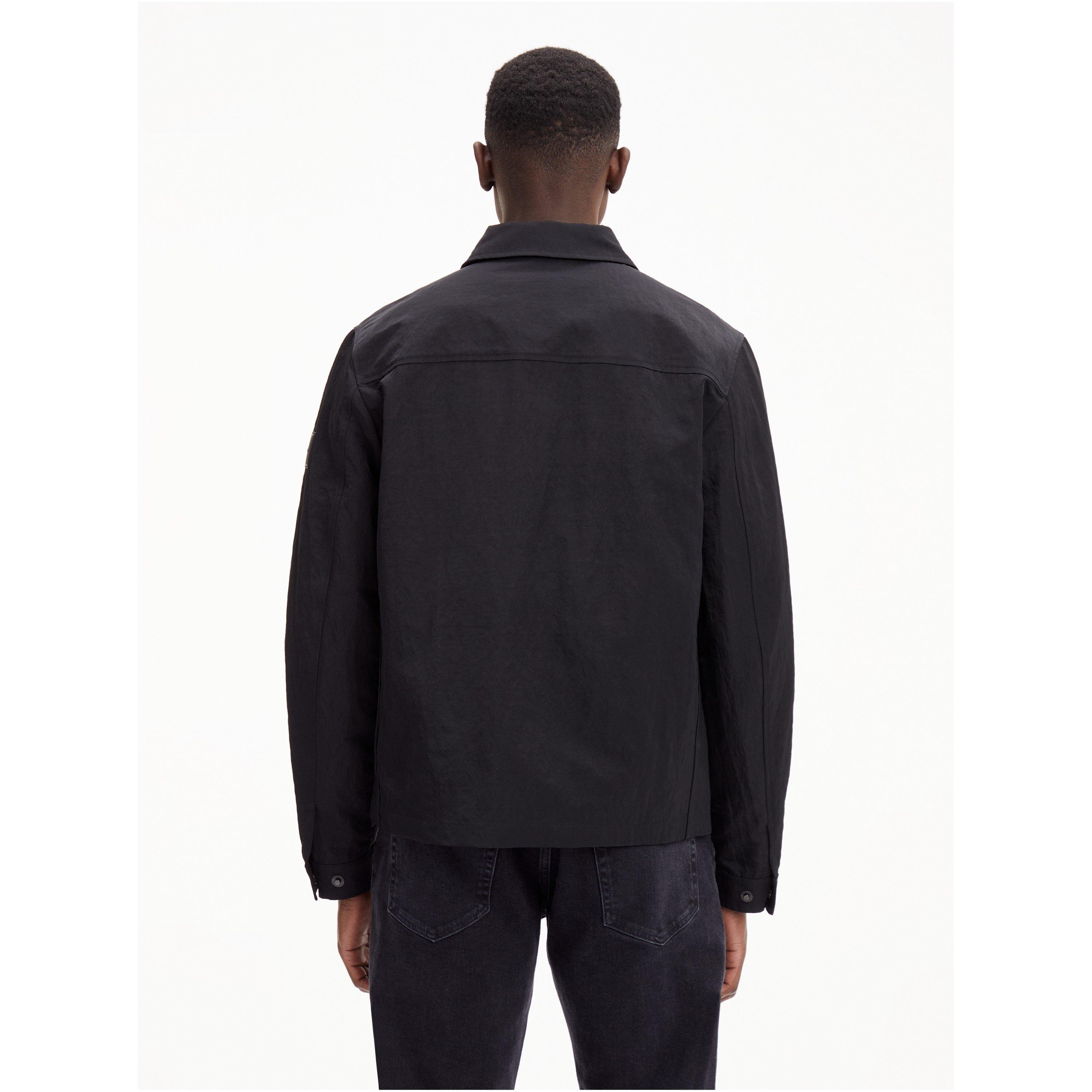 CK Black BEH - Calvin Klein - Men's Heavy Crinkled  Lifestyle Long Sleeve Overshirt - 4