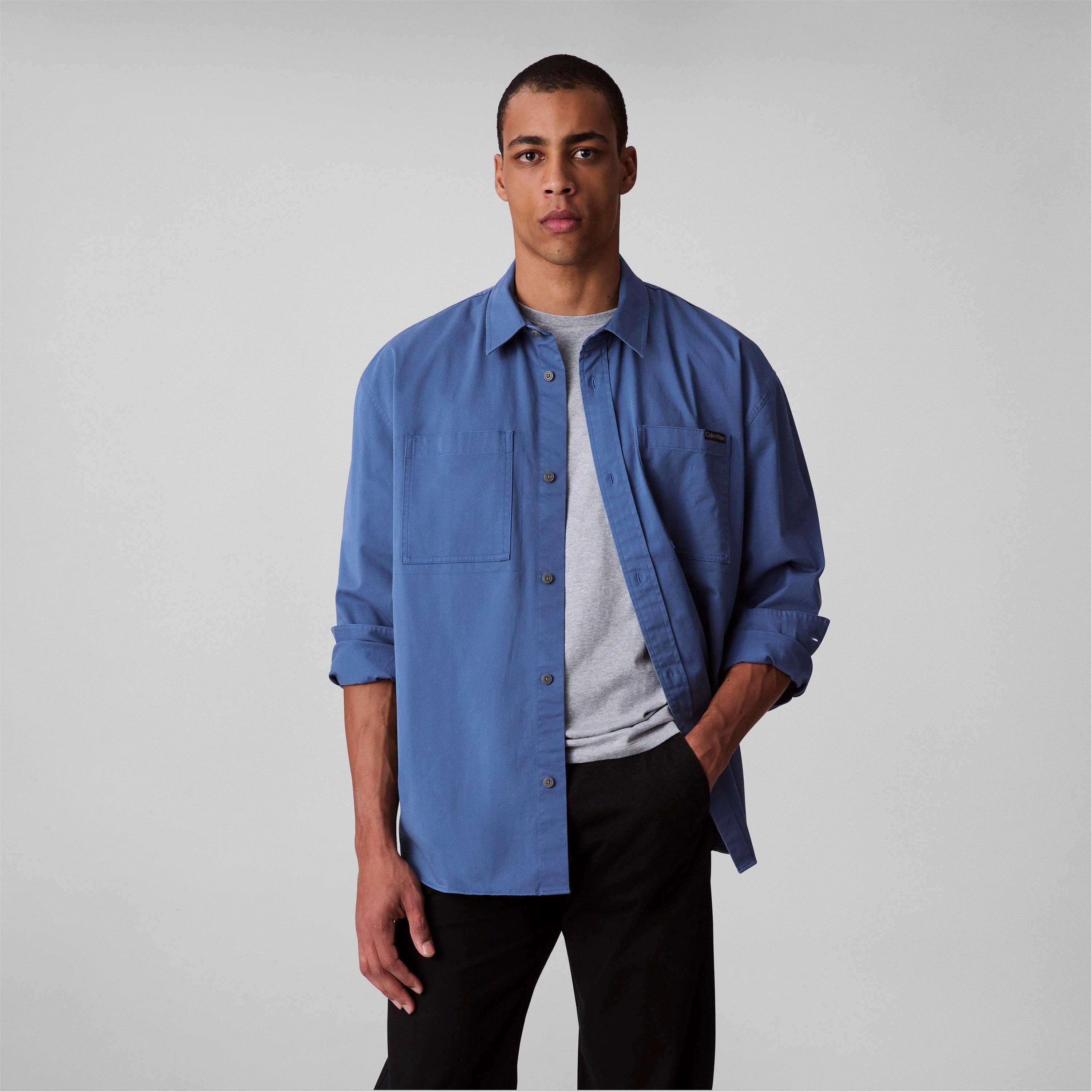 Bluefin - Calvin Klein Jeans - Men's Relaxed Chambray Cotton Long Sleeve Oversized Fit Overshirt - 2