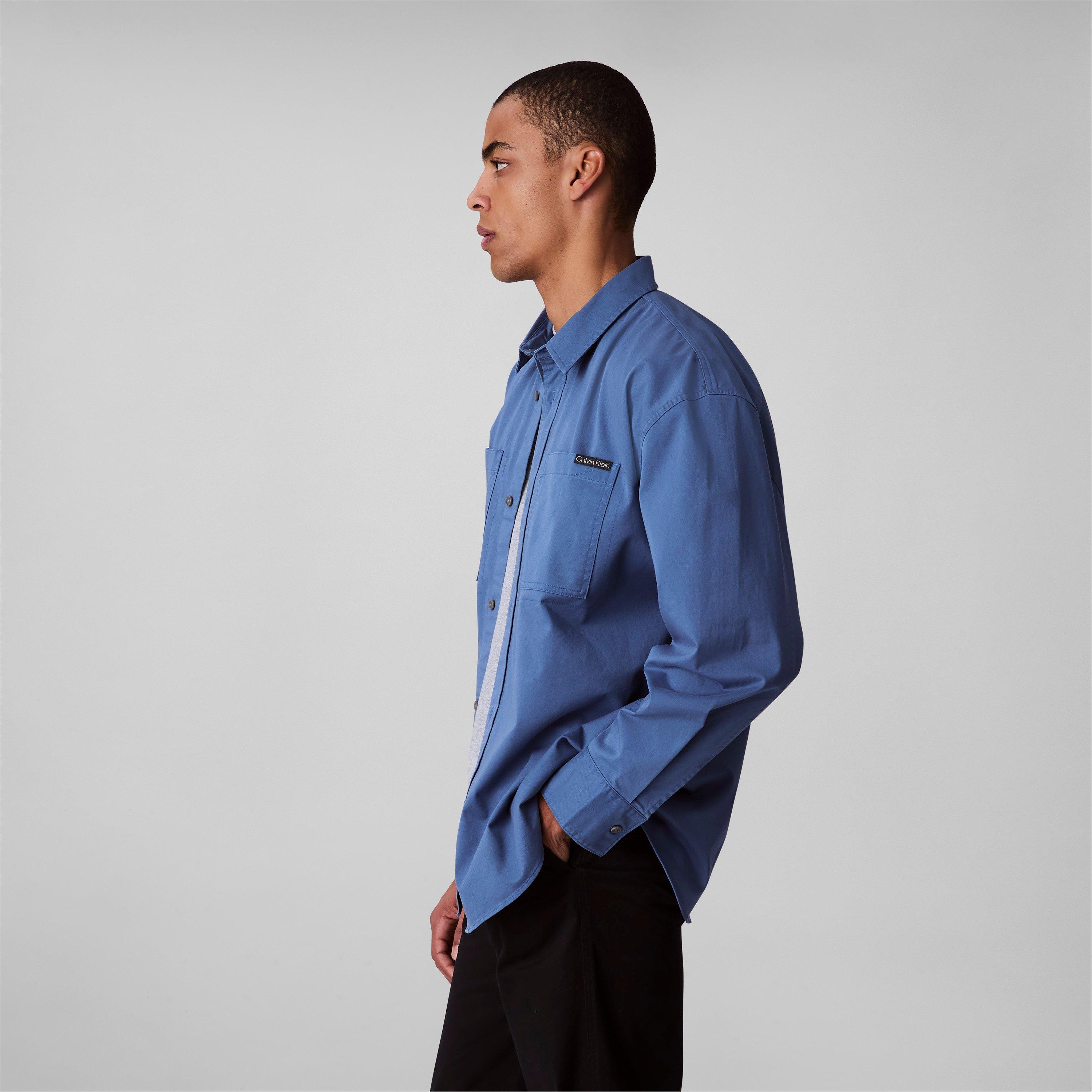 Bluefin - Calvin Klein Jeans - Men's Relaxed Chambray Cotton Long Sleeve Oversized Fit Overshirt - 3