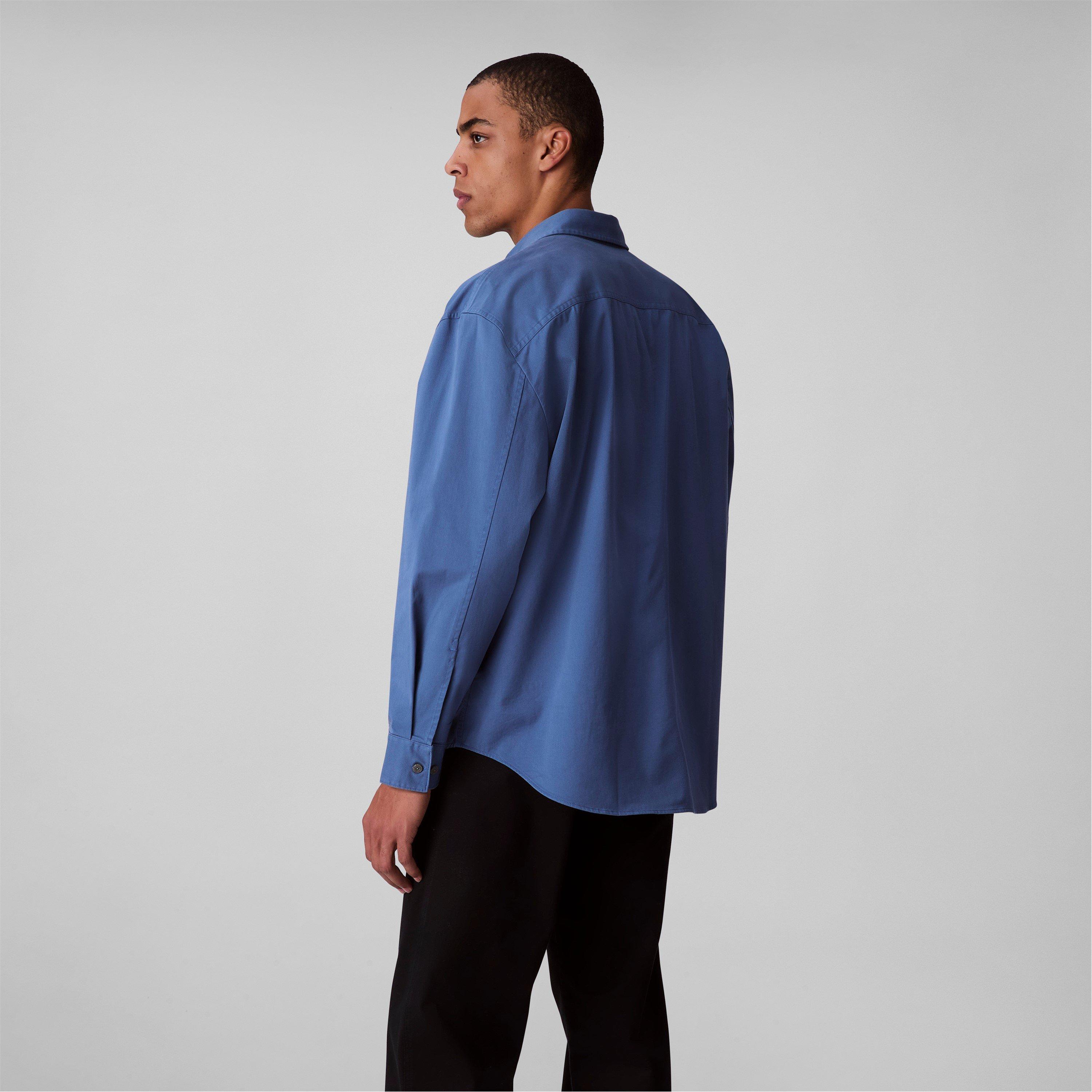 Bluefin - Calvin Klein Jeans - Men's Relaxed Chambray Cotton Long Sleeve Oversized Fit Overshirt - 4