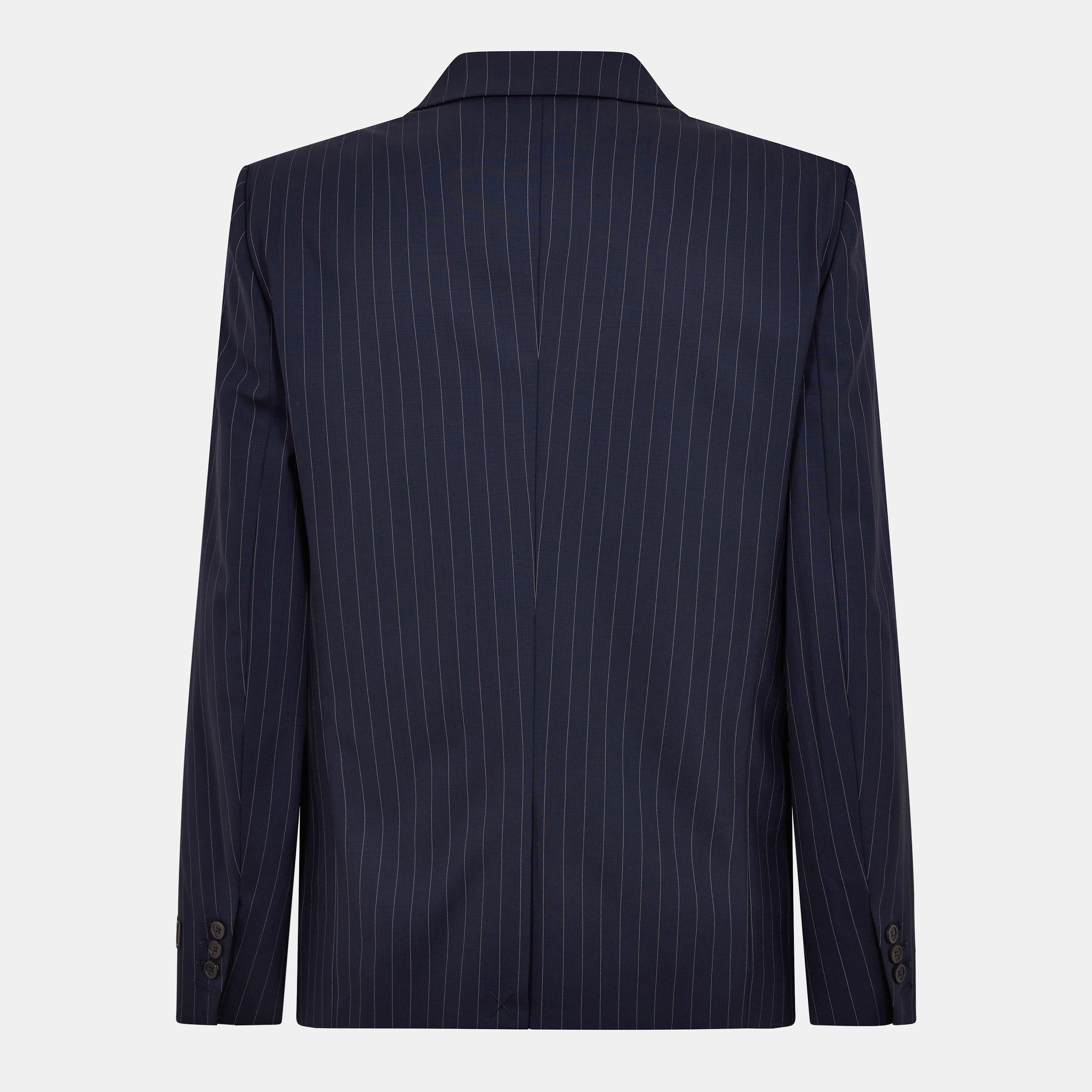 Blue/White - Balmain - Men's  Tailored Wool Blazer - 2