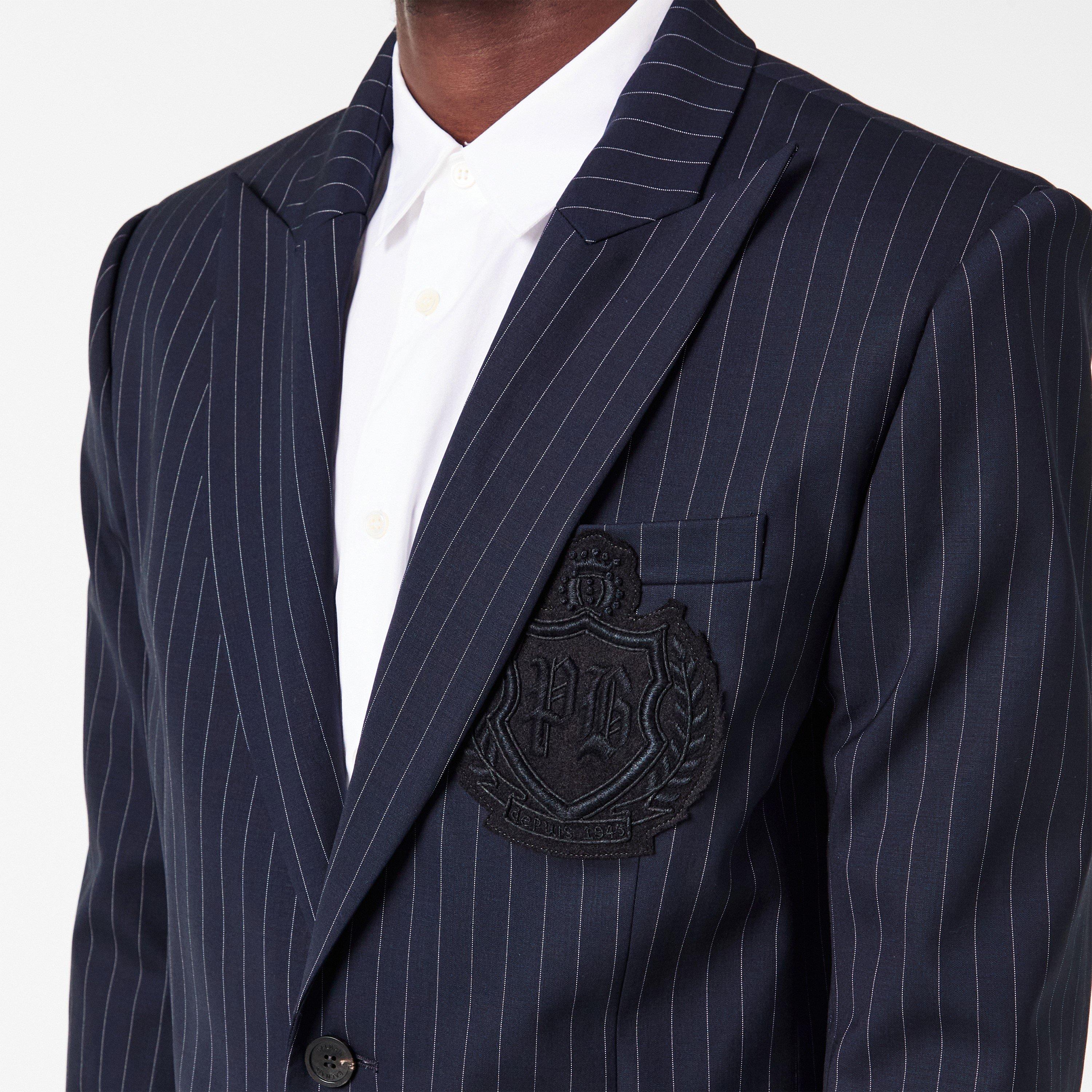 Blue/White - Balmain - Men's  Tailored Wool Blazer - 5