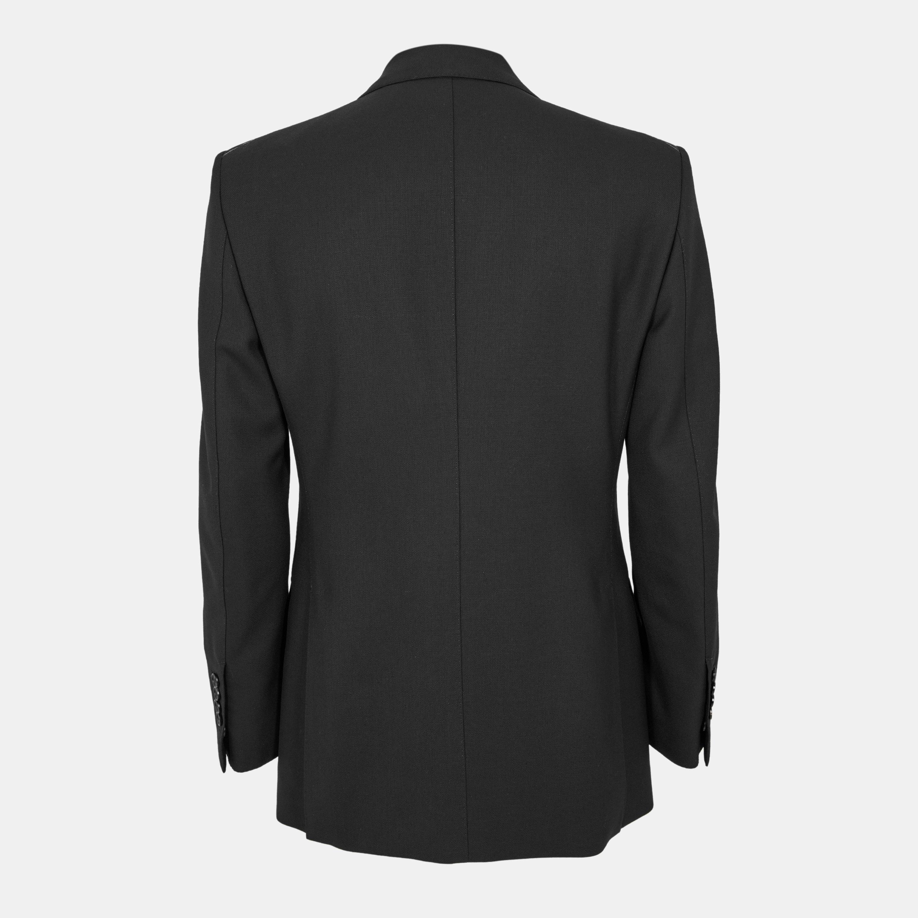 Black - Tom Ford - Men's  Twill Double Breasted Peak Lapel Blazer - 2