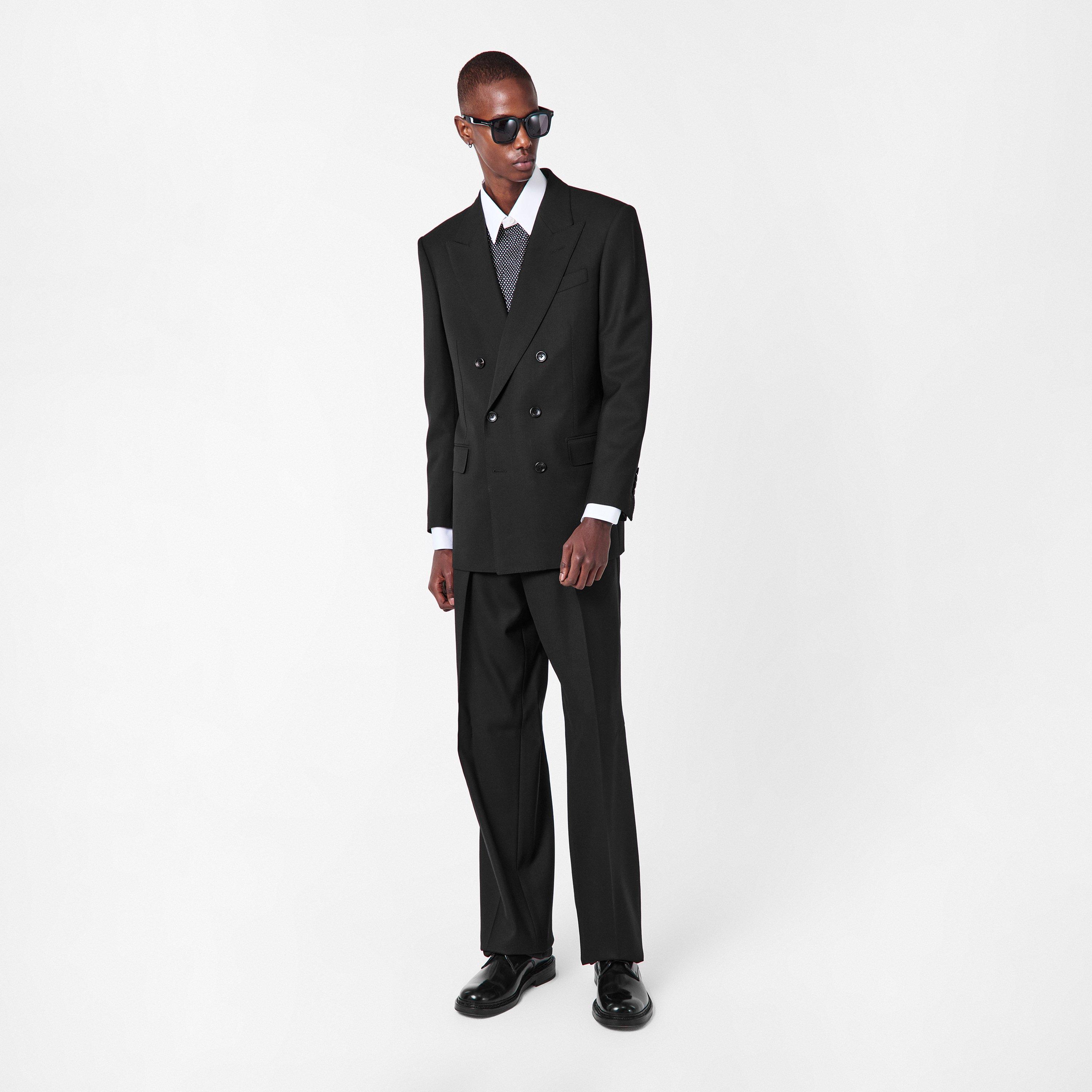 Black - Tom Ford - Men's  Twill Double Breasted Peak Lapel Blazer - 6