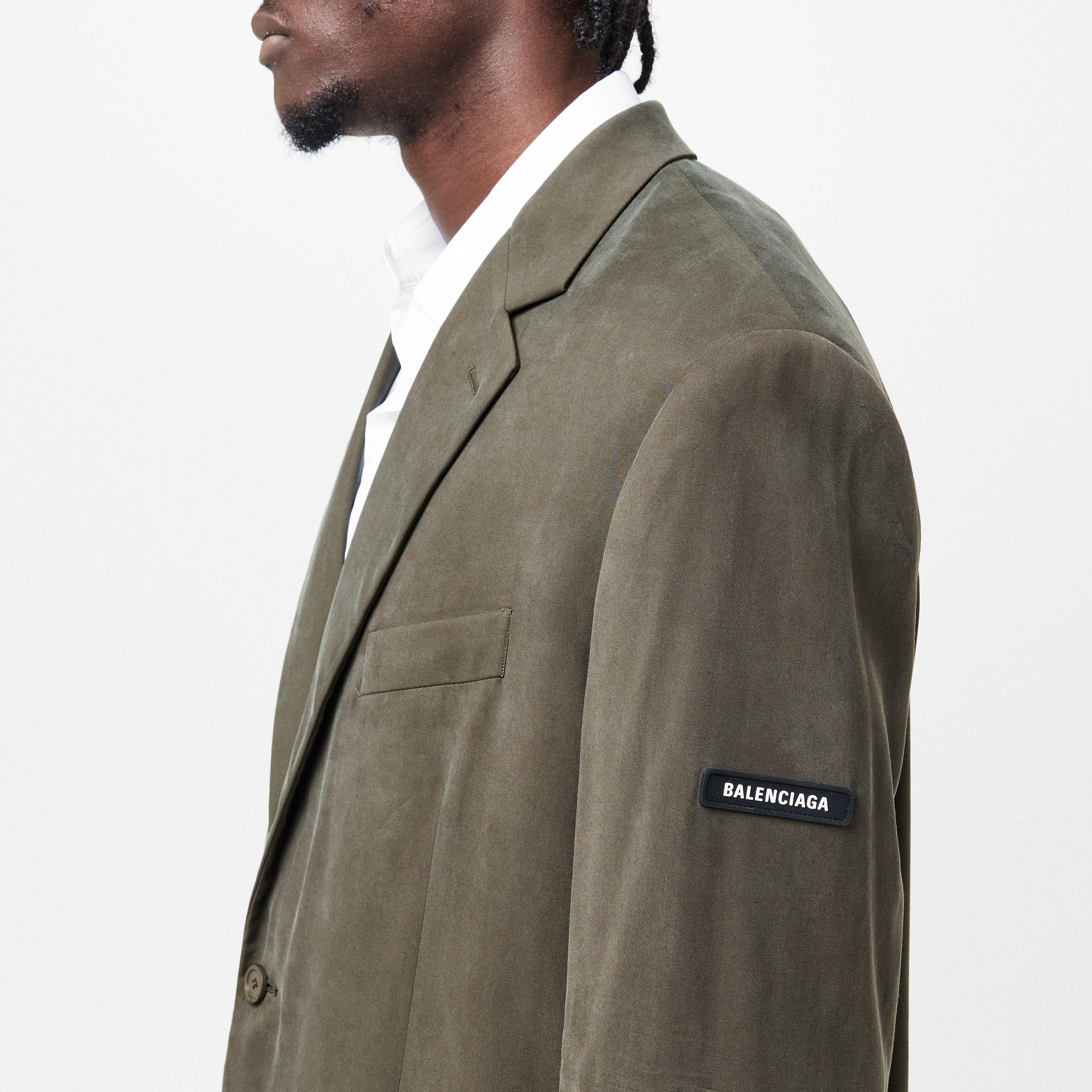 Khaki - Balenciaga - Men's Structured Tailored Blazer - 5