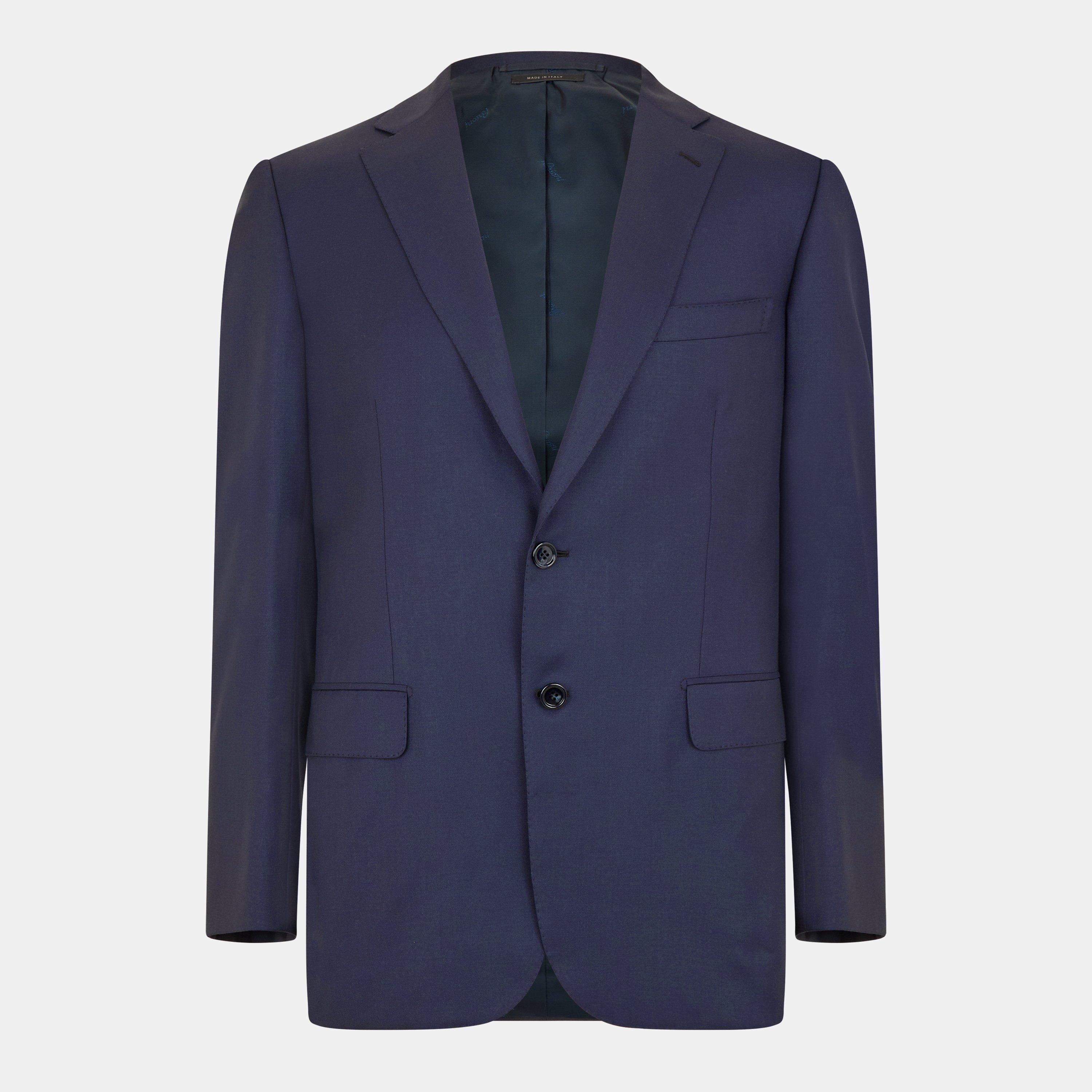 Navy - Brioni - Men's Italian Structured Blazer - 1