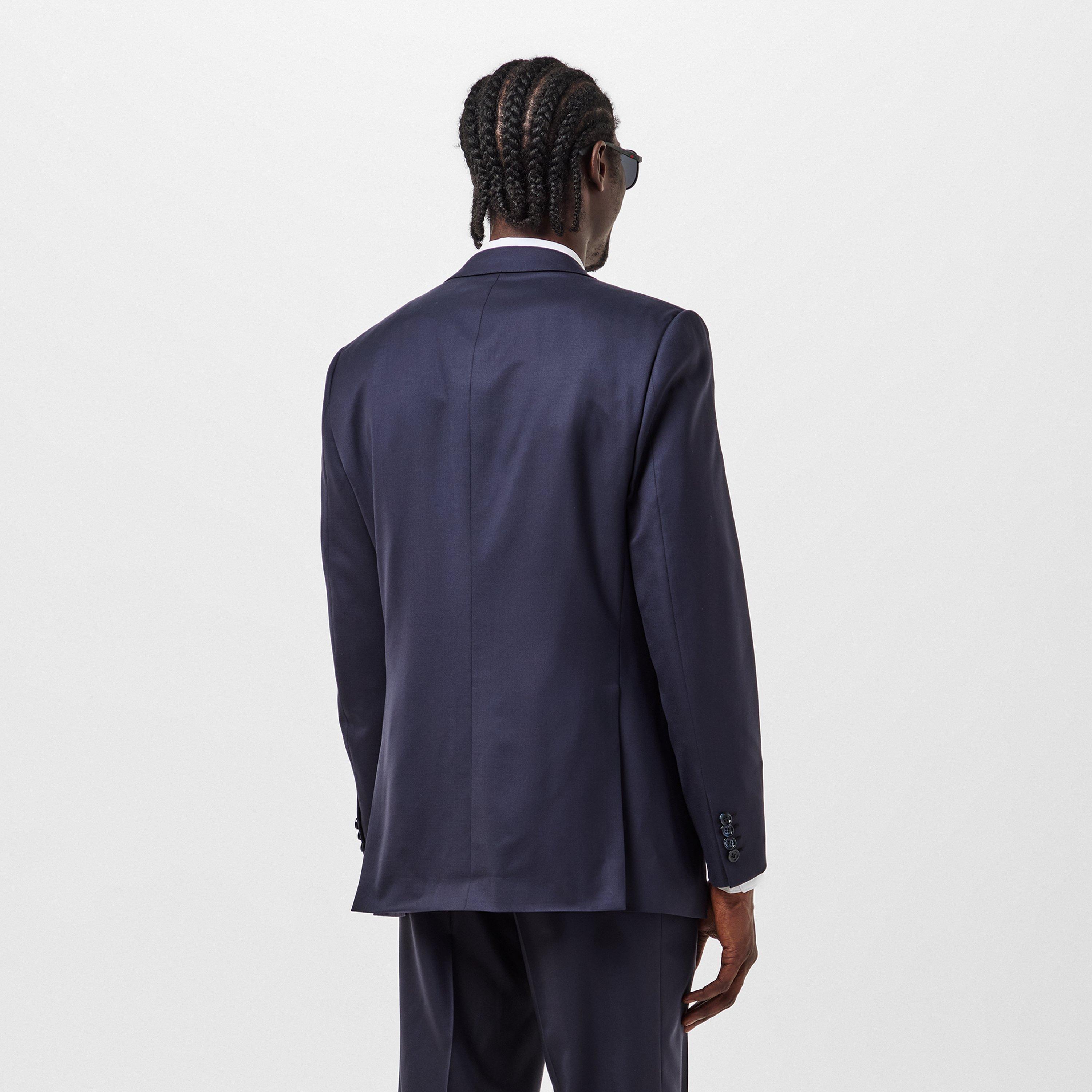 Navy - Brioni - Men's  Lapel Structured Italian Blazer - 4