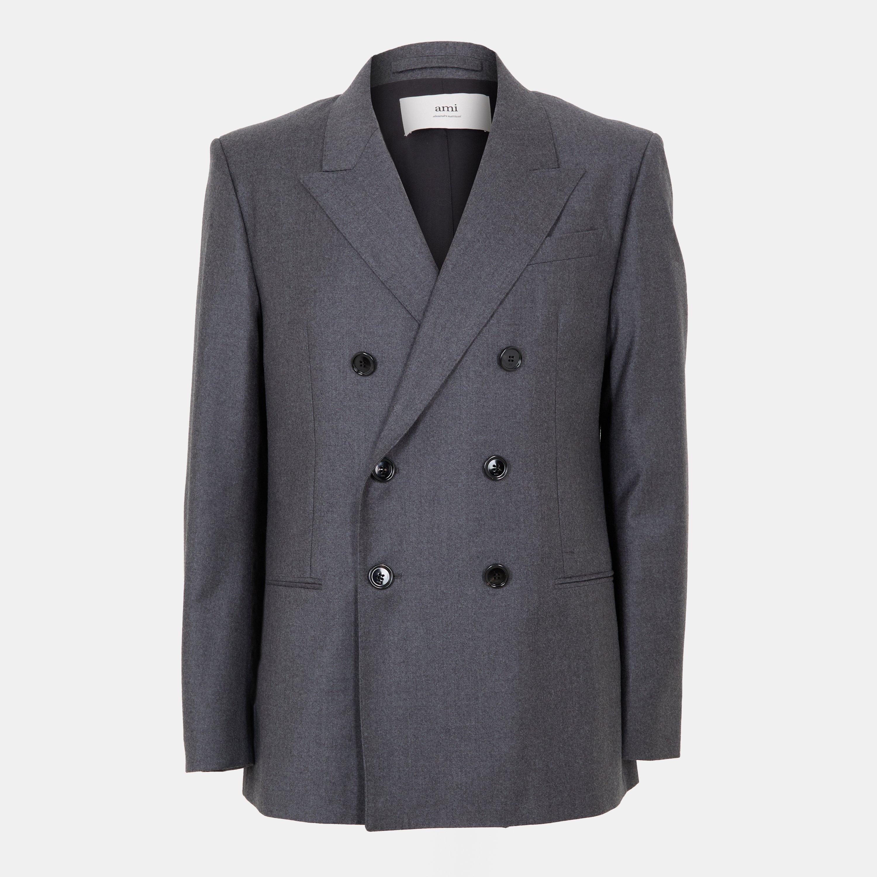 Anthracite 020 - Ami Paris - Men's Button Tailored Fit Blazer - 1