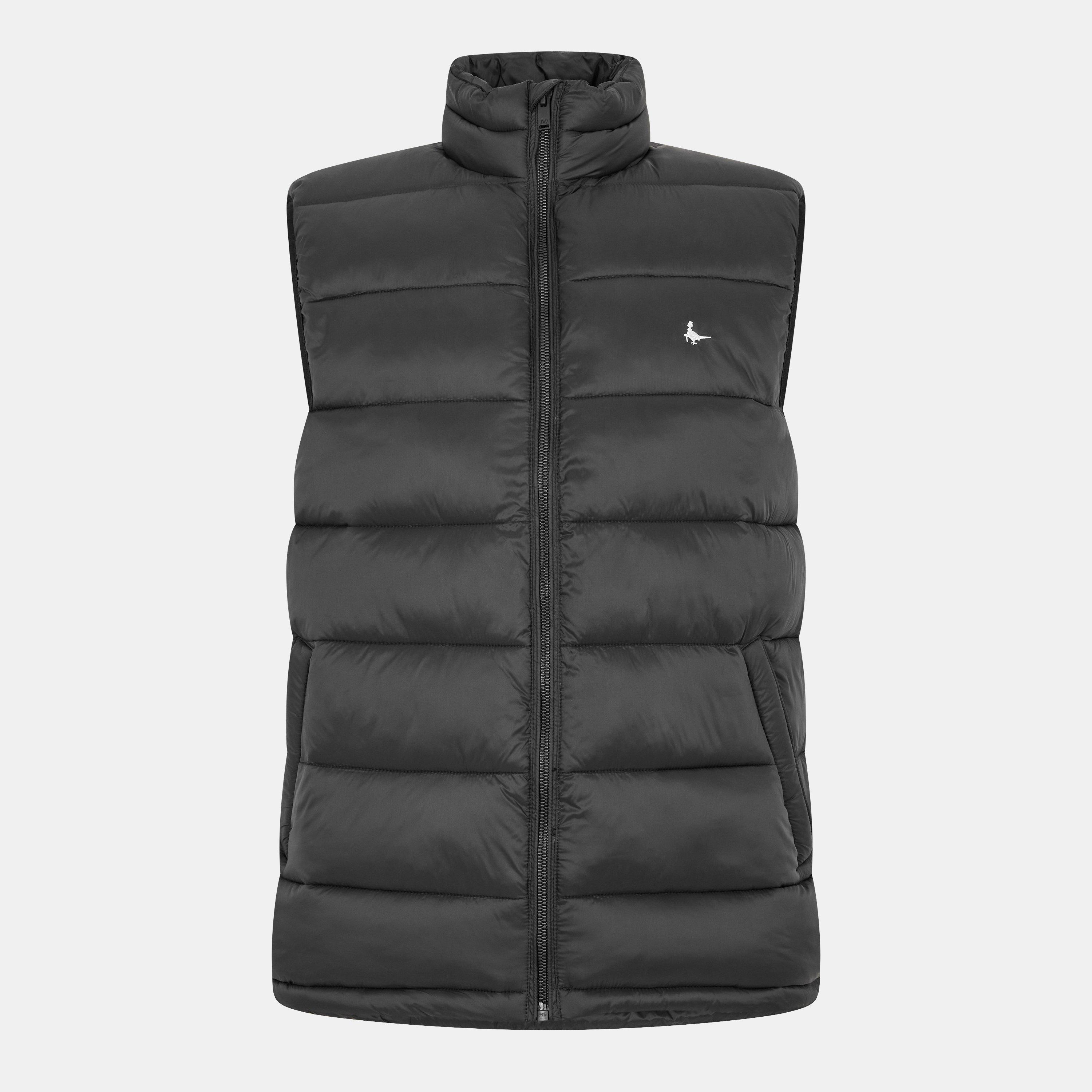 Jack Wills Men's Kershaw Lightweight Water Resistant Puffer Gilet - Black - M