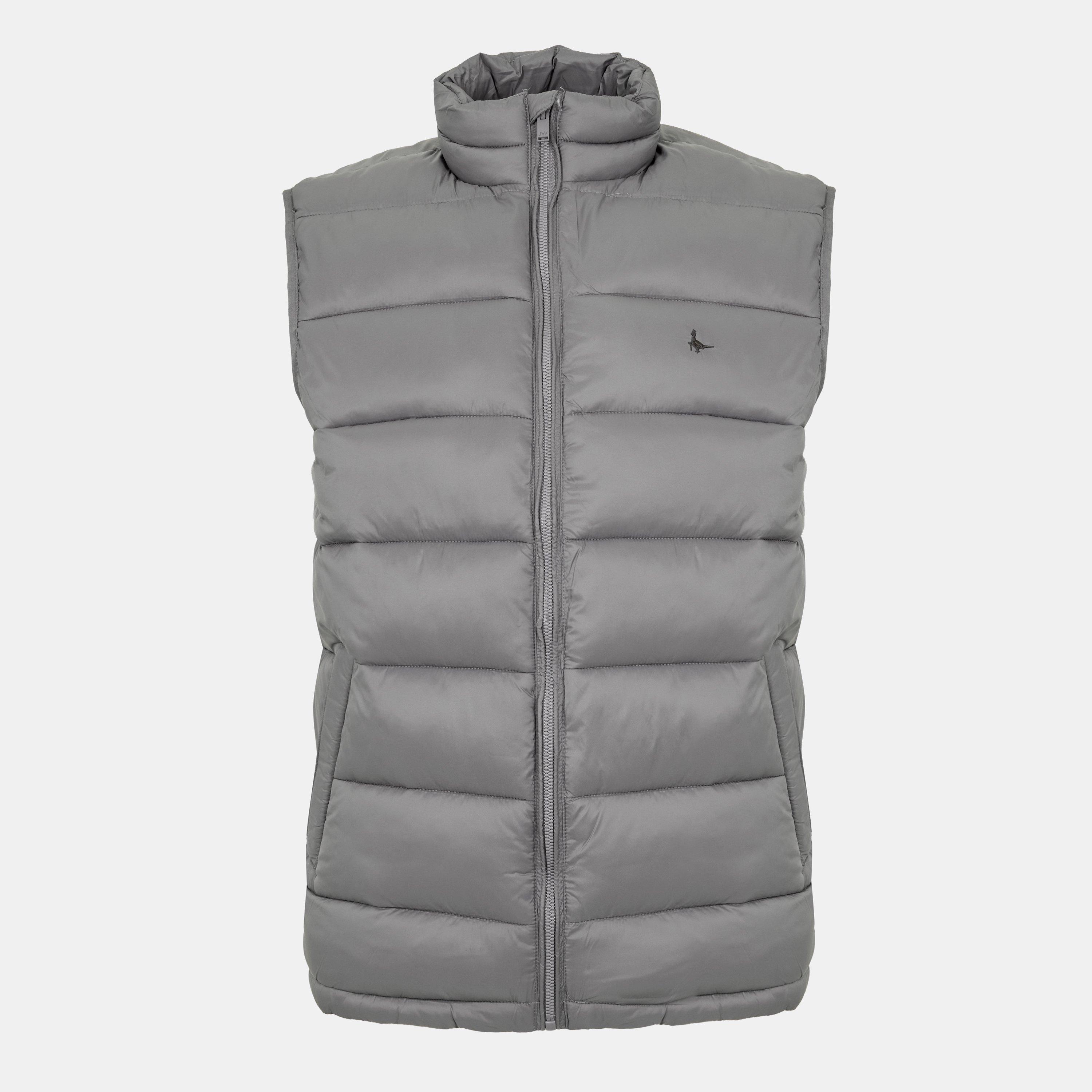 Jack Wills Men's Kershaw Lightweight Water Resistant Puffer Gilet - Granite - XS