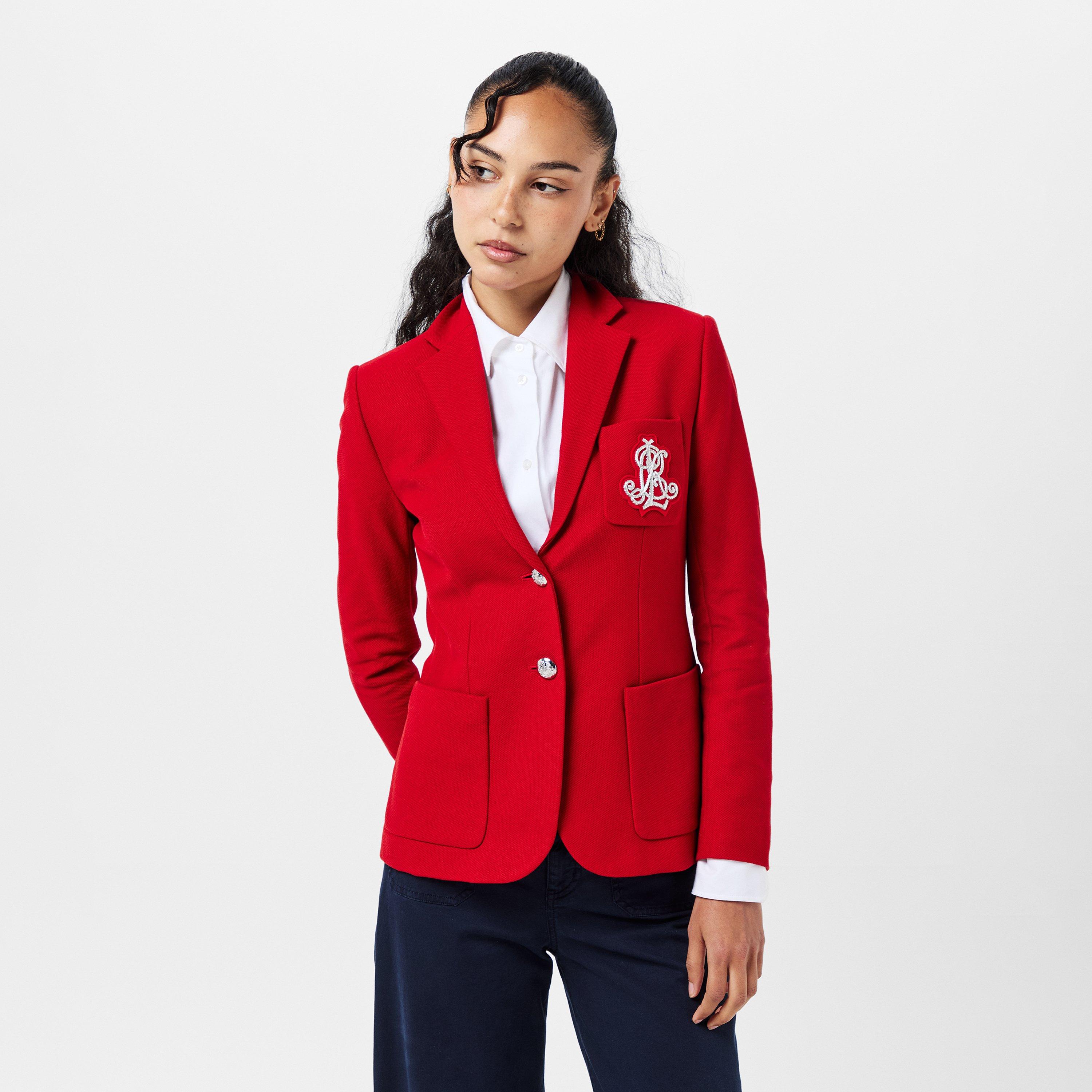 Madison Red - Lauren by Ralph Lauren - Women's Anfisa Real Leather Blazer - 3