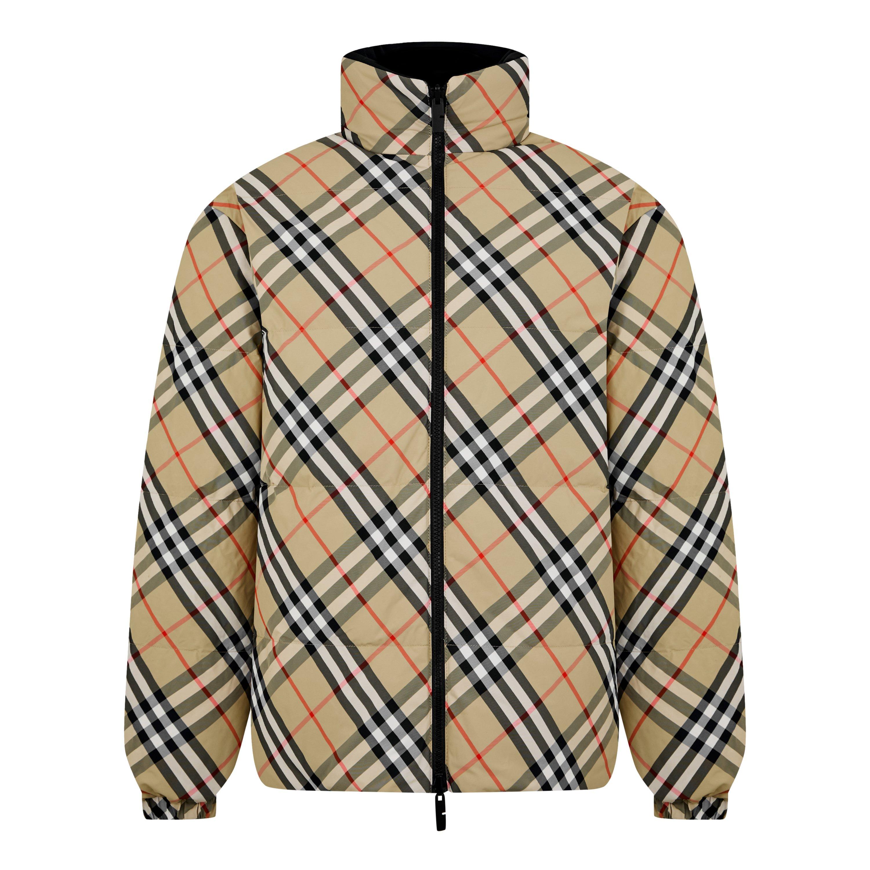 Beige - Burberry - Men's Vintage Check Quilted Short Puffer Jacket - 1
