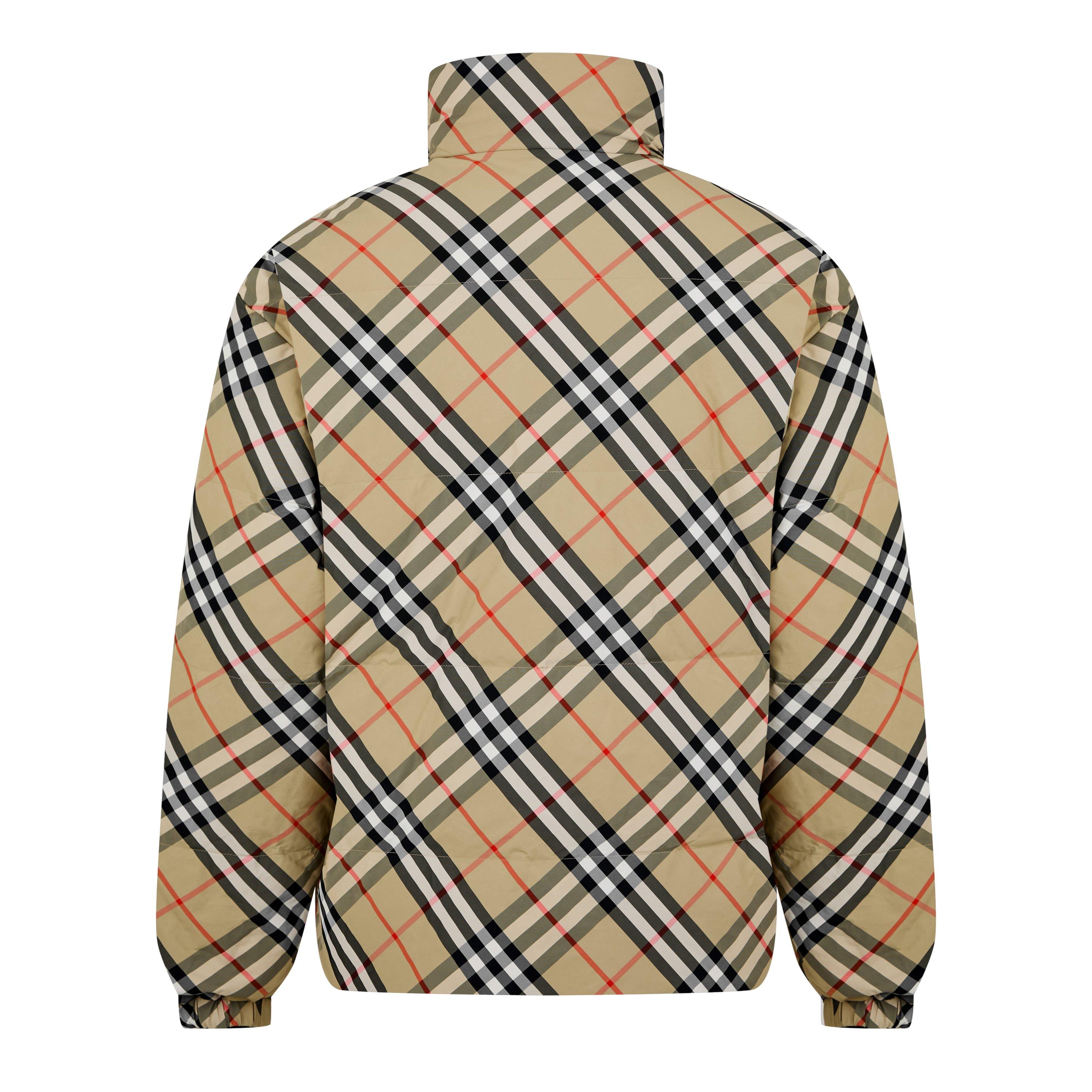 Beige - Burberry - Men's Vintage Check Quilted Short Puffer Jacket - 2