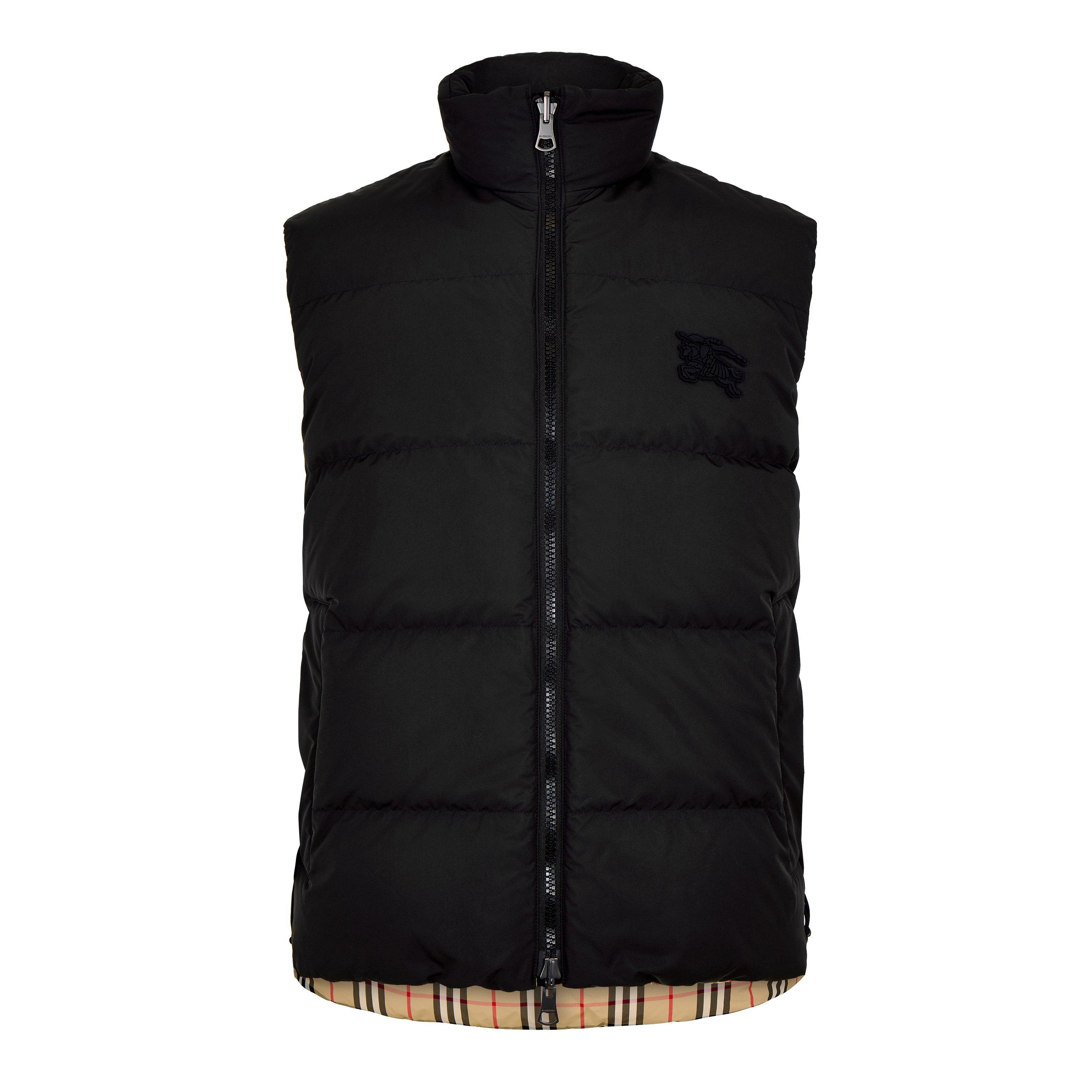 Beige - Burberry - Men's Reversible Check Puffer Goose Down Gilet - 1