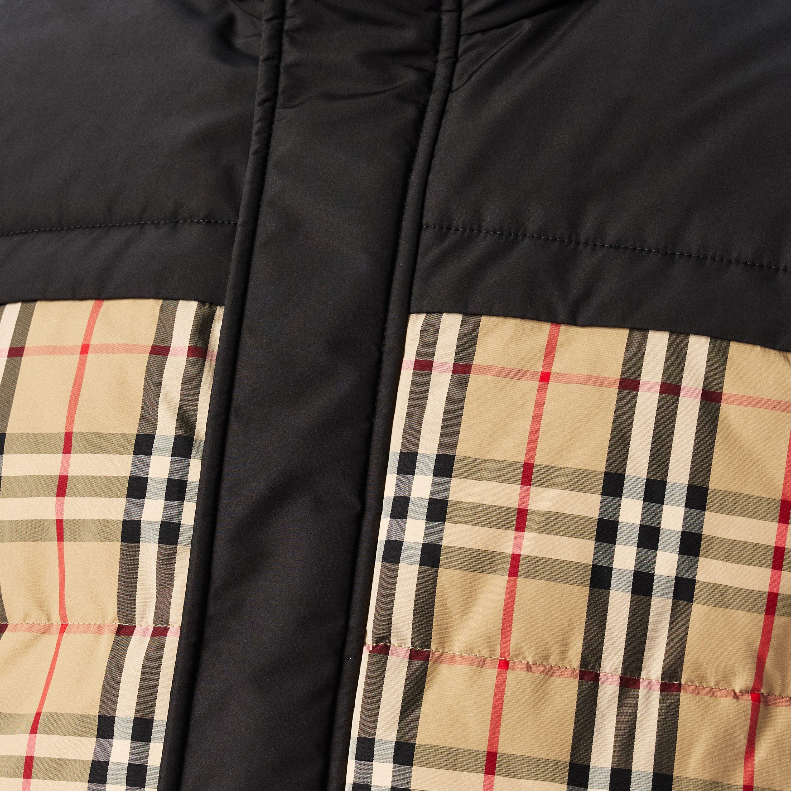 Beige - Burberry - Men's Reversible Check Puffer Goose Down Gilet - 5