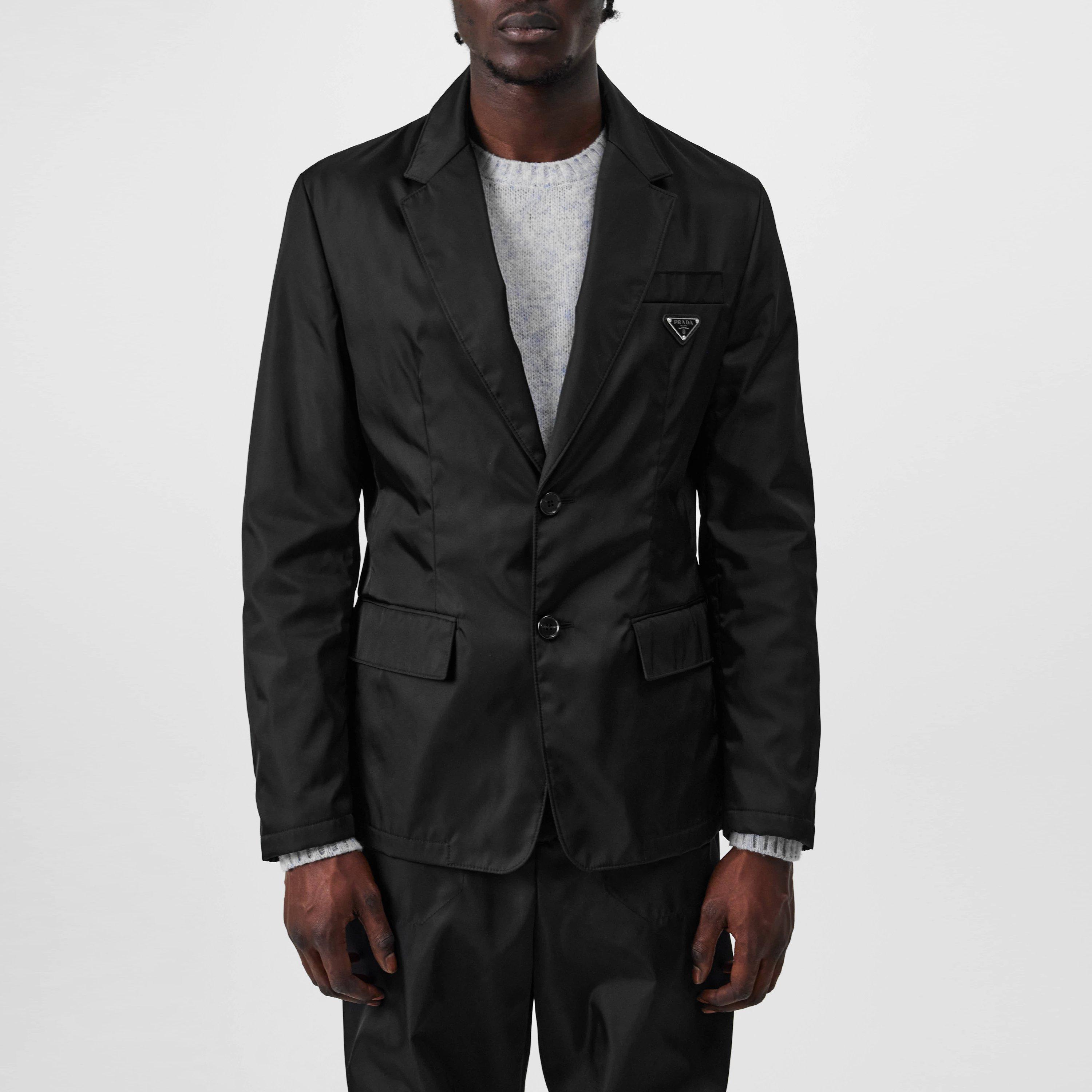 Black - Prada - Men's  Badge Long Sleeve Blazer - 3