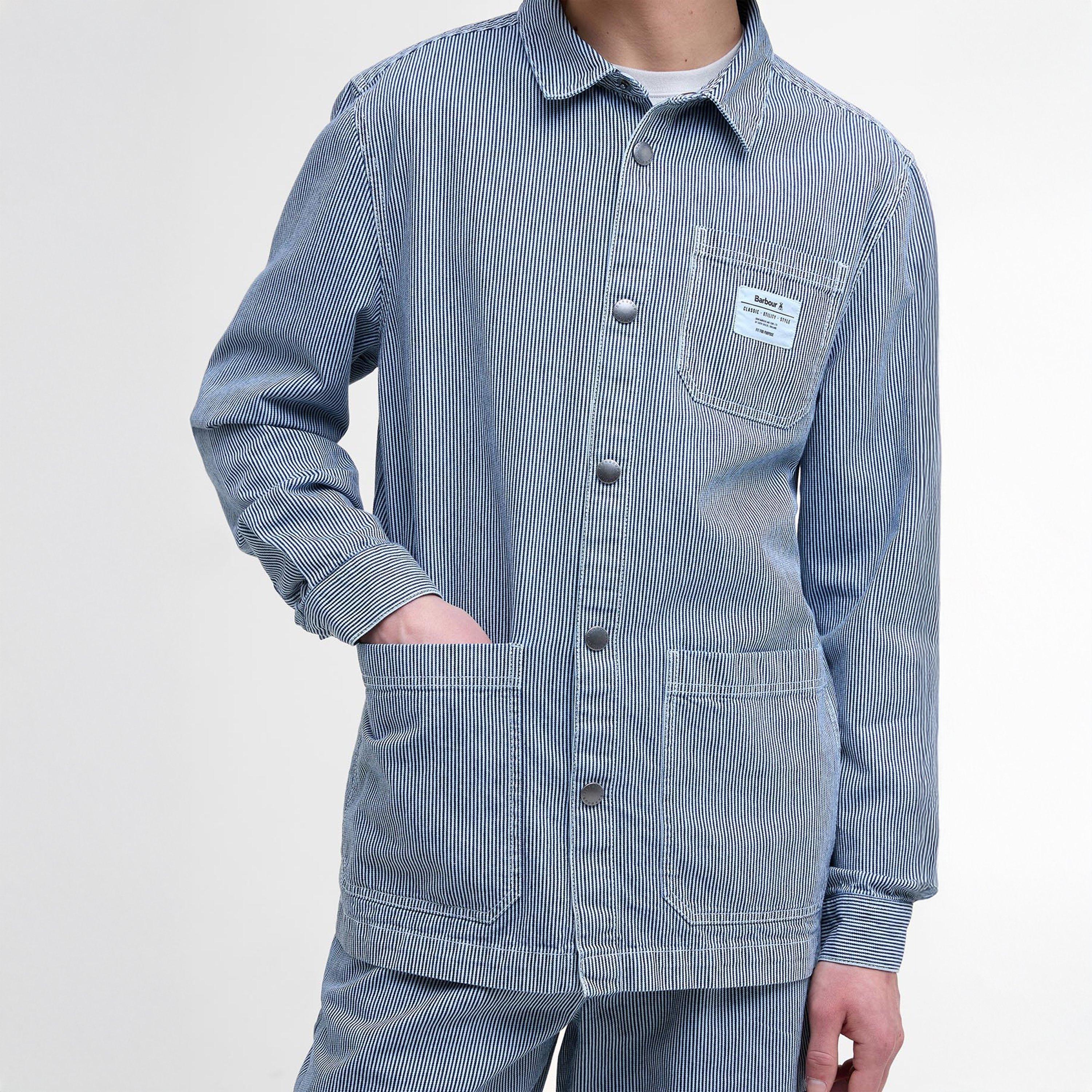 Bleached Blue - Barbour - Men's Tindale Striped Long Sleeve Overshirt - 2
