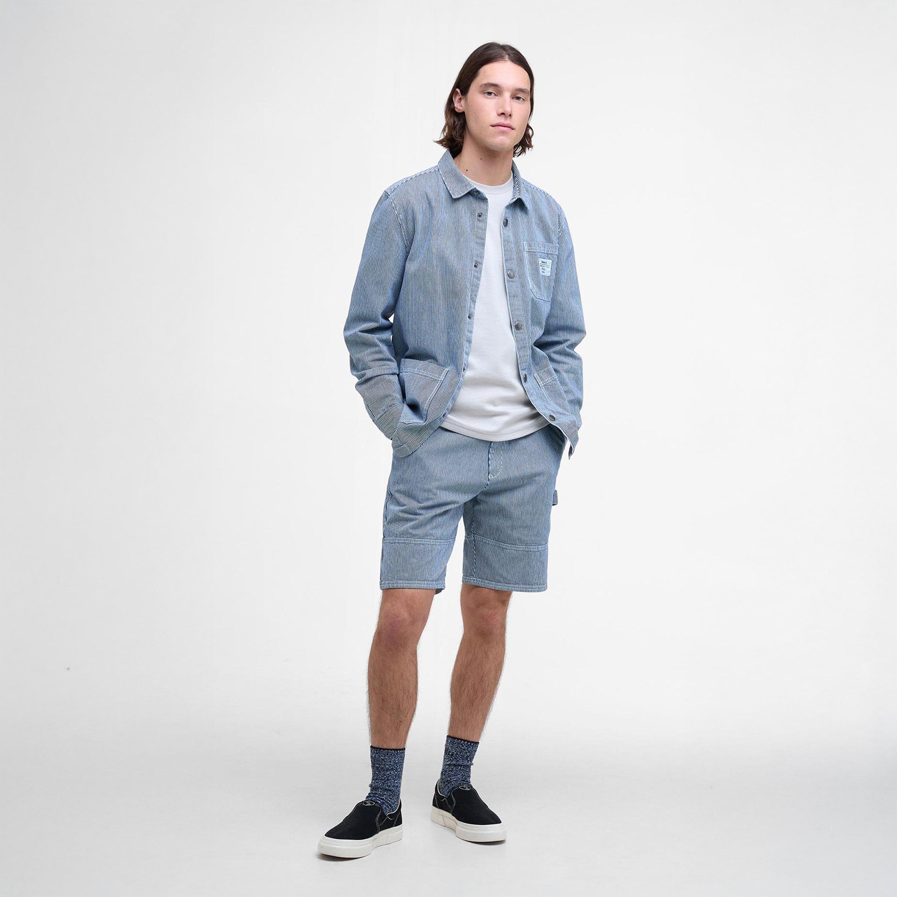 Bleached Blue - Barbour - Men's Tindale Striped Long Sleeve Overshirt - 6