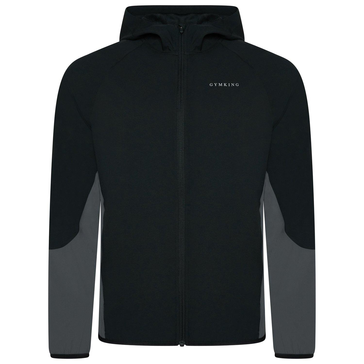 Black/Graphite - Gym King - Men's Progress Long Sleeve Windbreaker - 1