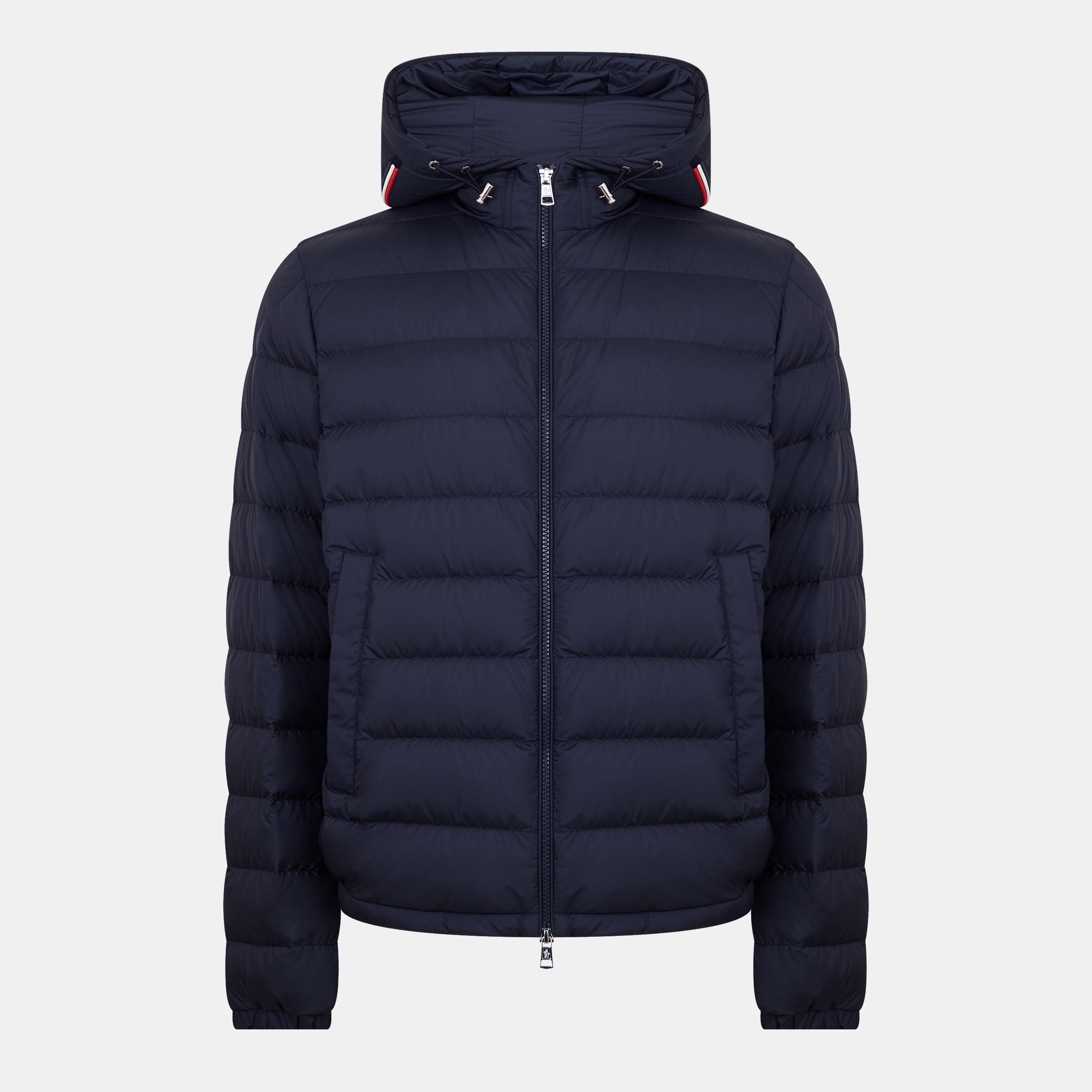 Moncler Men's Verm Hooded Medium Puffer Jacket - Navy 779 - XL
