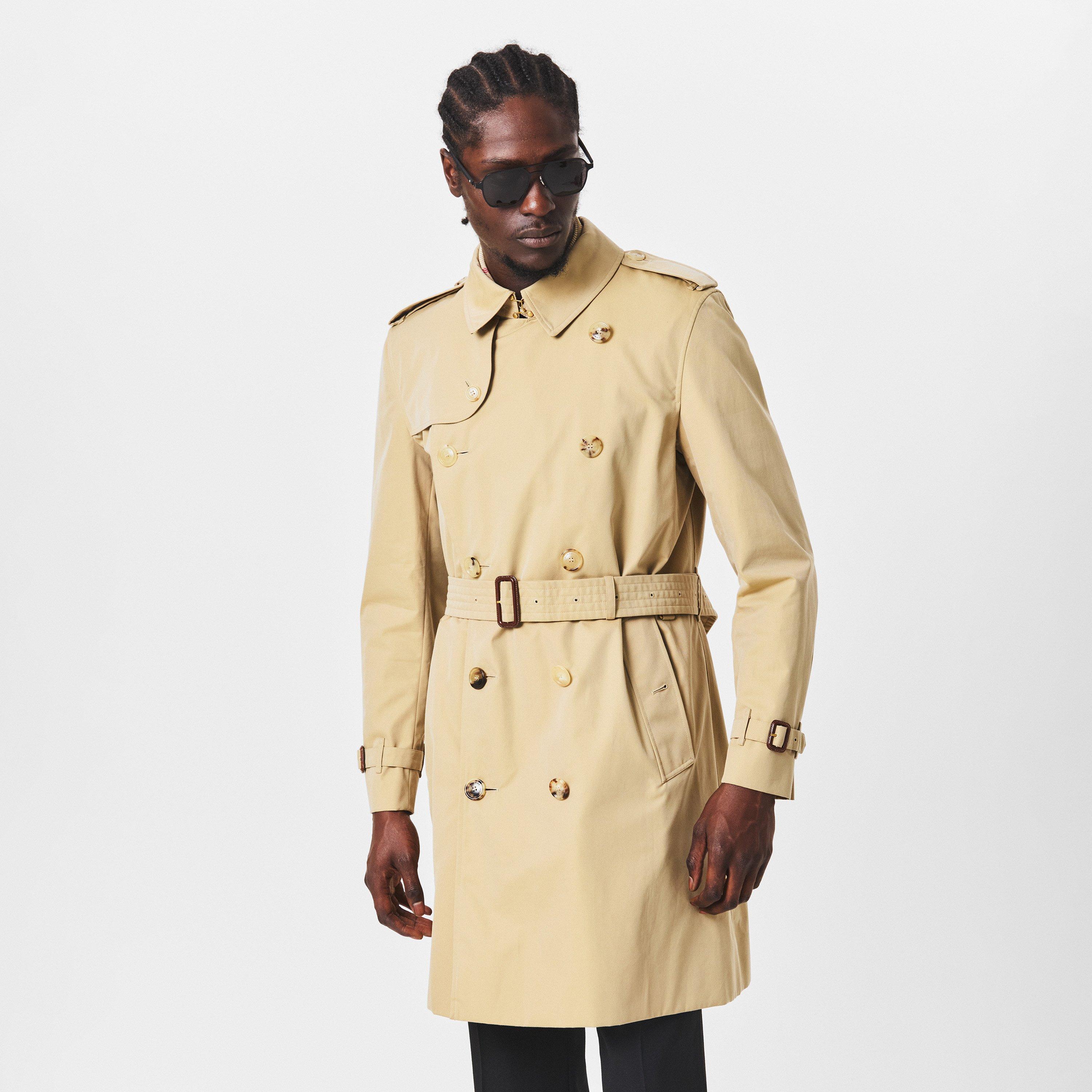 Honey A1366 - Burberry - Men's Kensington Cotton Water Resistant Long Sleeve Trench Coat - 3