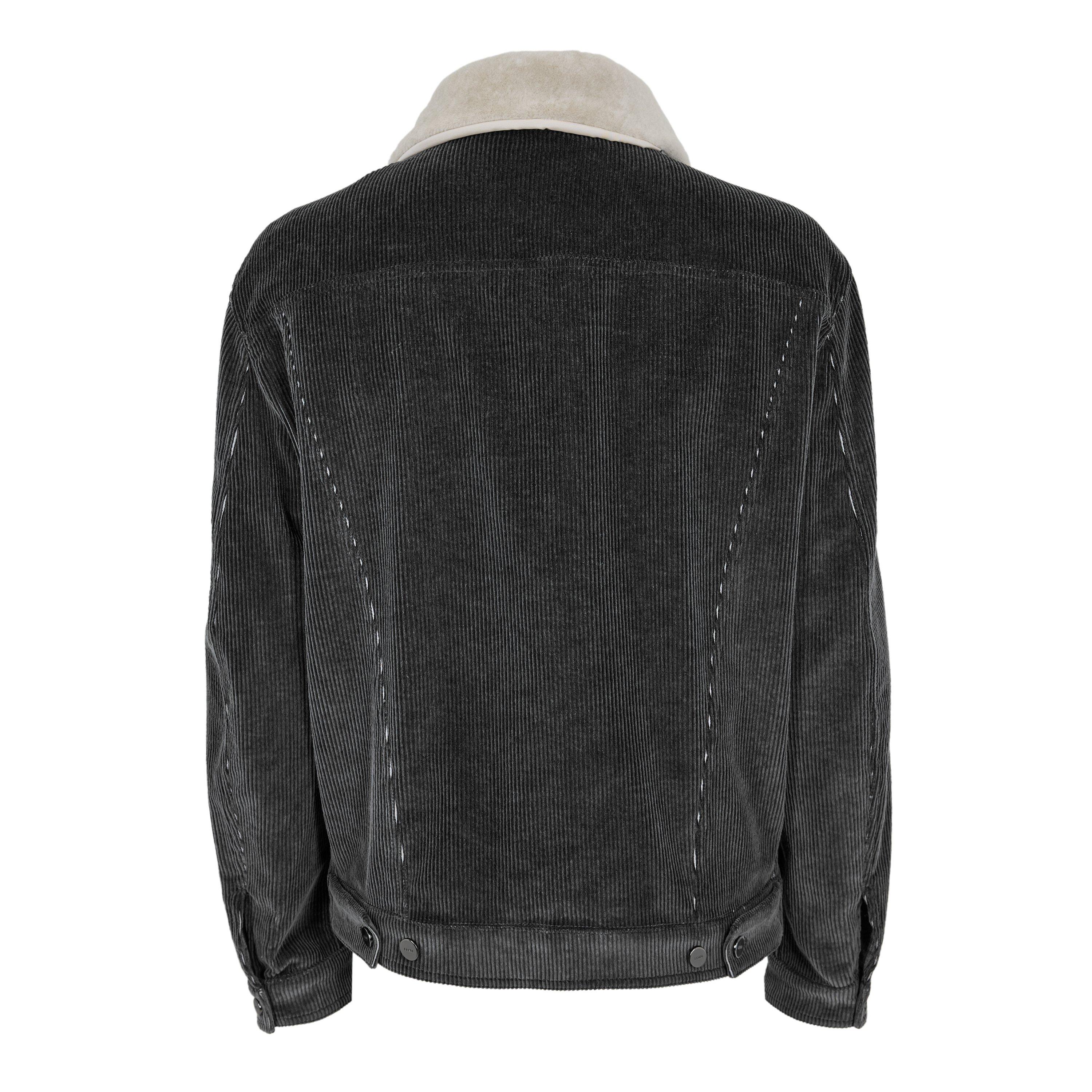 Grey - Fendi - Men's FF Cord Corduroy Sherpa Jacket - 2