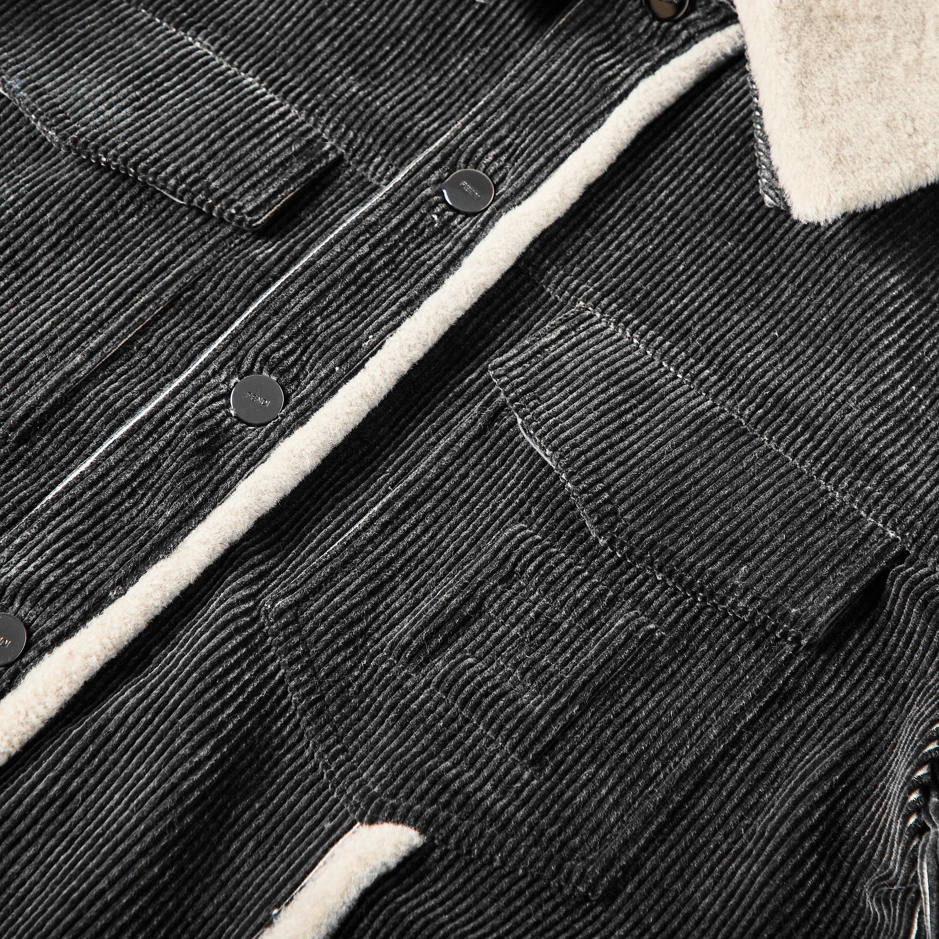 Grey - Fendi - Men's FF Cord Corduroy Sherpa Jacket - 5