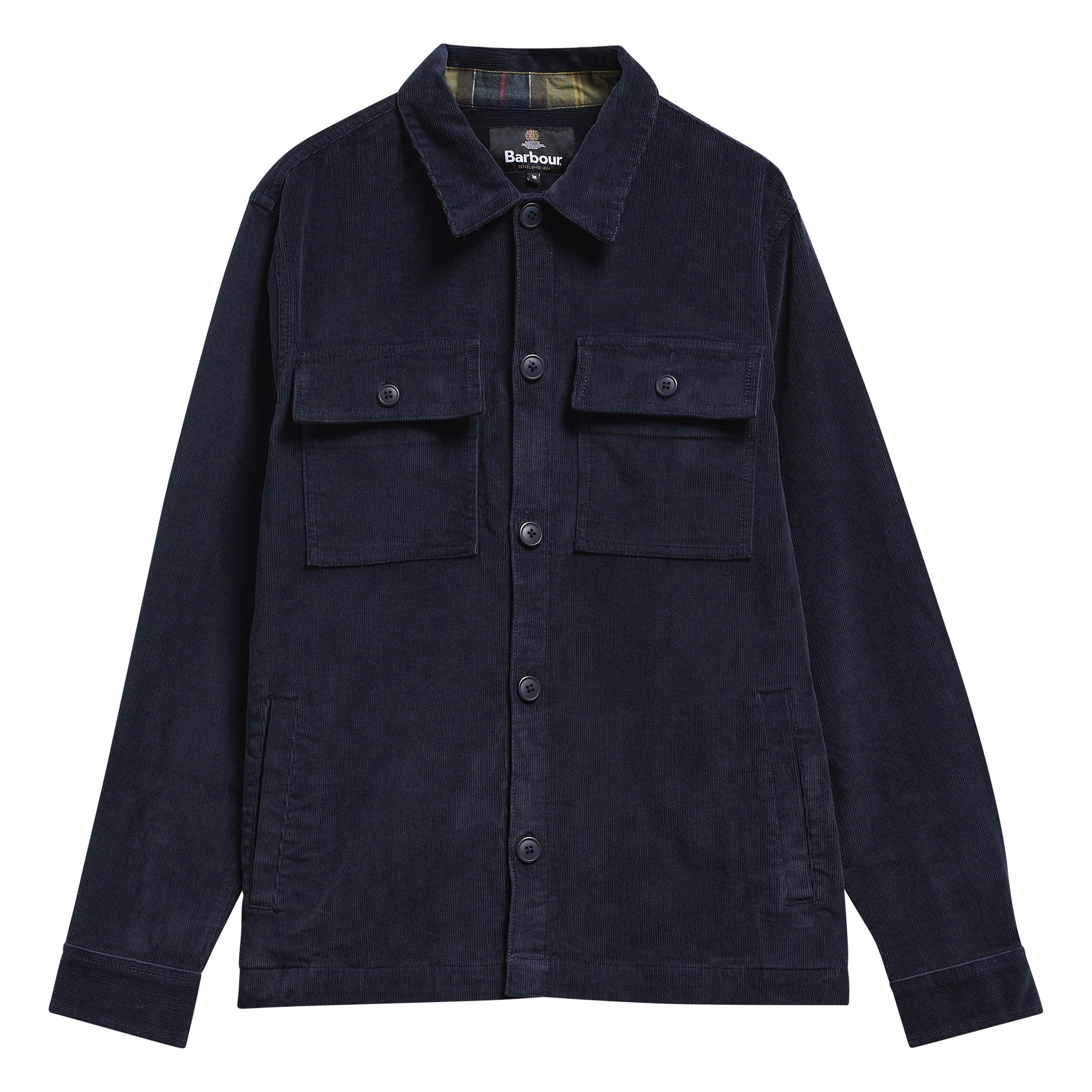 Navy NY91 - Barbour - Men's Cord Cotton Long Sleeve Overshirt - 1