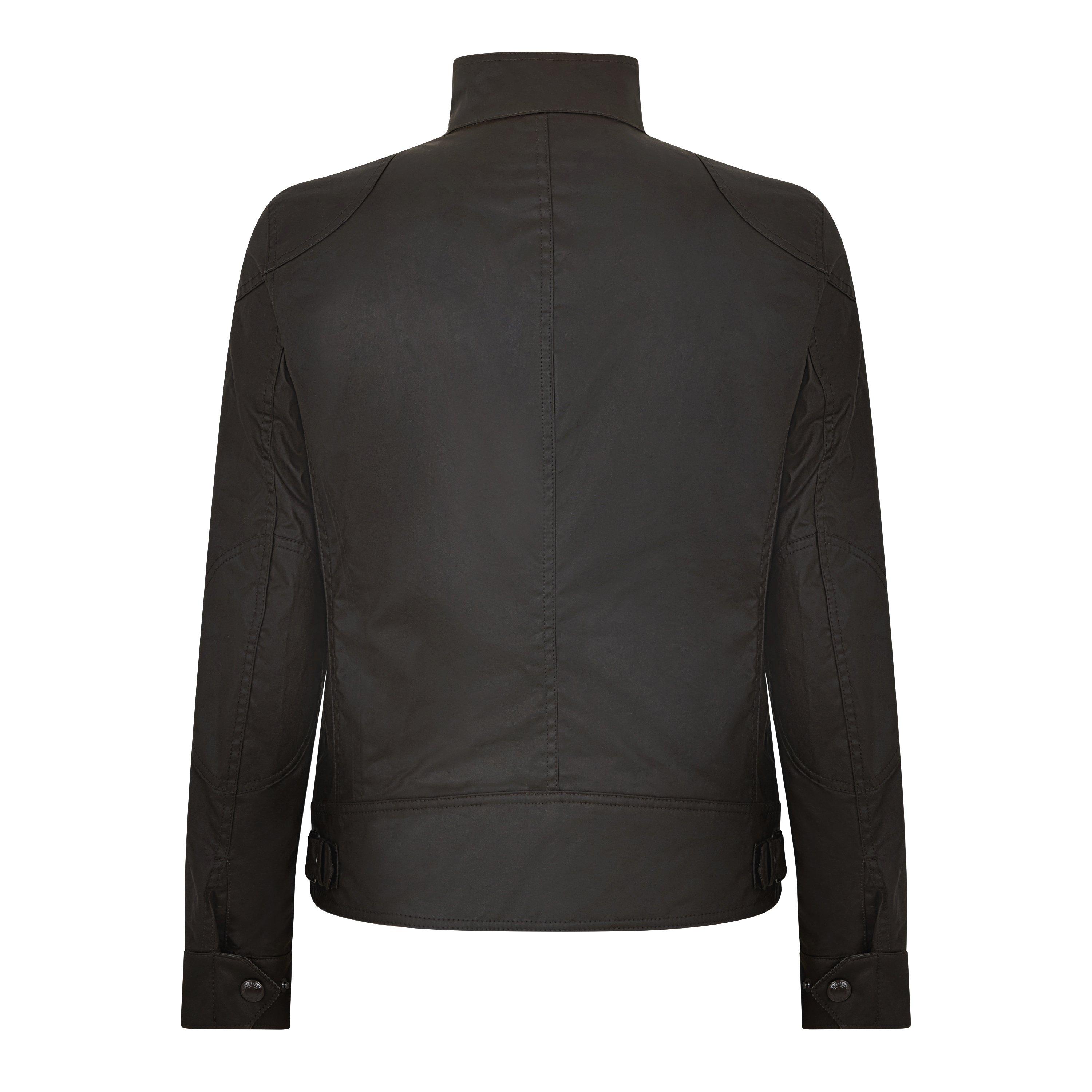 Burnt Oak - Belstaff - Men's Racemaster Waxed Cotton Long Sleeve Funnel Neck Wax Jacket - 2