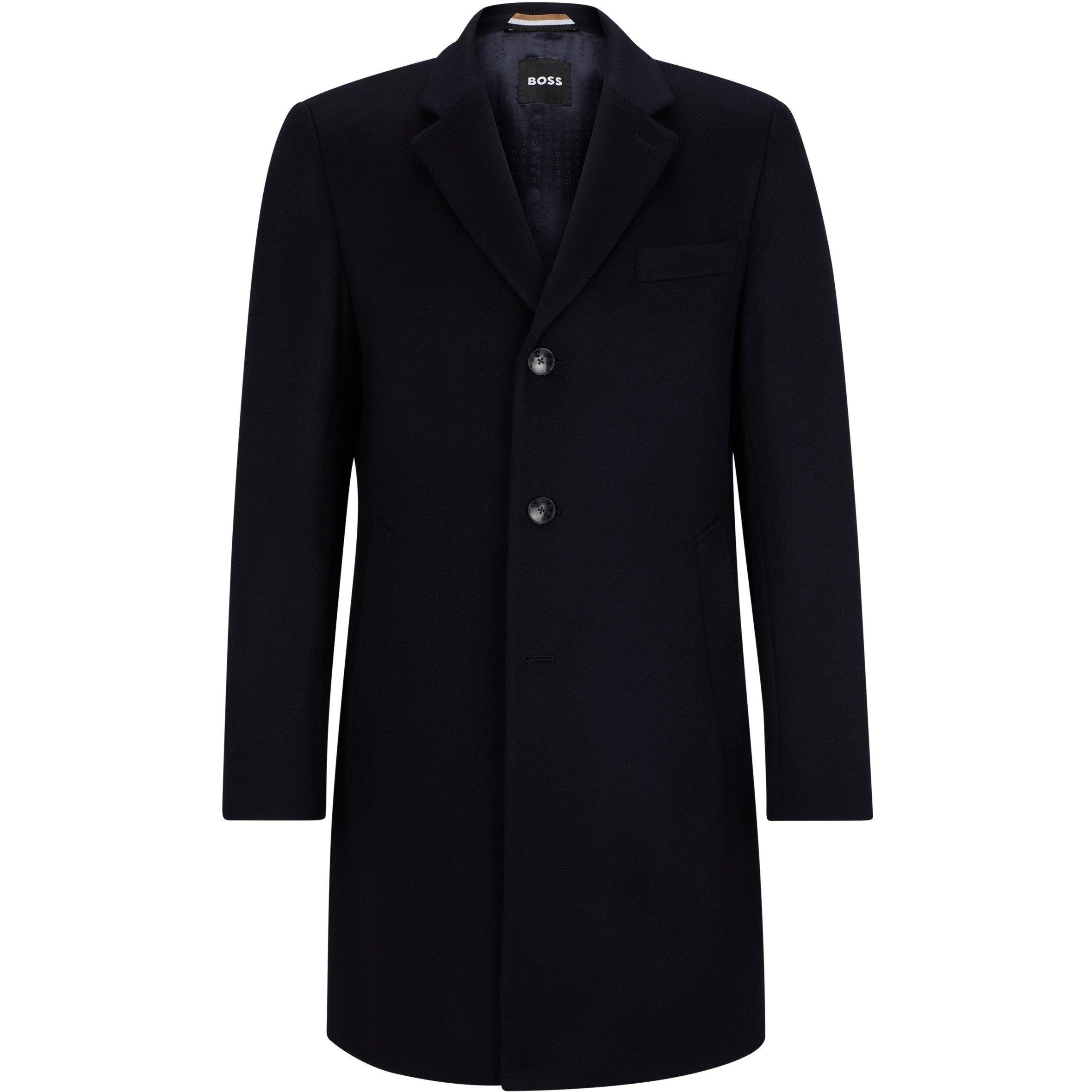 Boss Men's Hyde Tailored Fit Long Formal Coat - Blue - 46 (56)