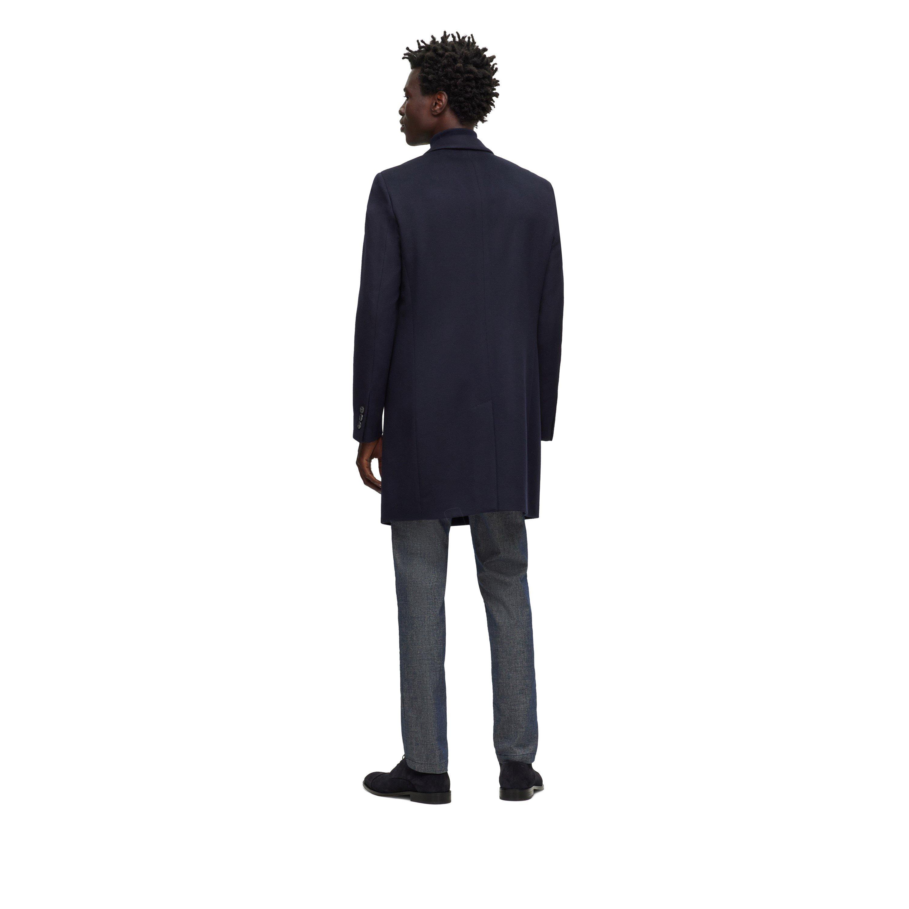 Blue - Boss - Men's Hyde Tailored Fit Long Formal Coat - 4